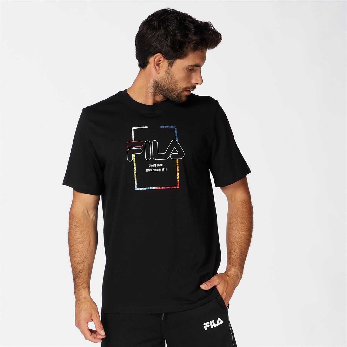 Camiseta Fila Negro Camiseta Algodon Hombre Sprinter