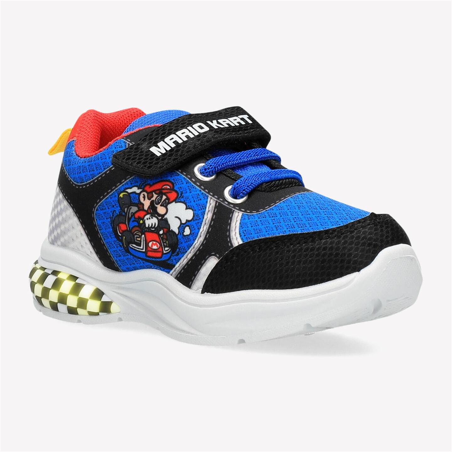 Zapatillas Velcro Super Mario - azul - Zapatillas Luces Niño