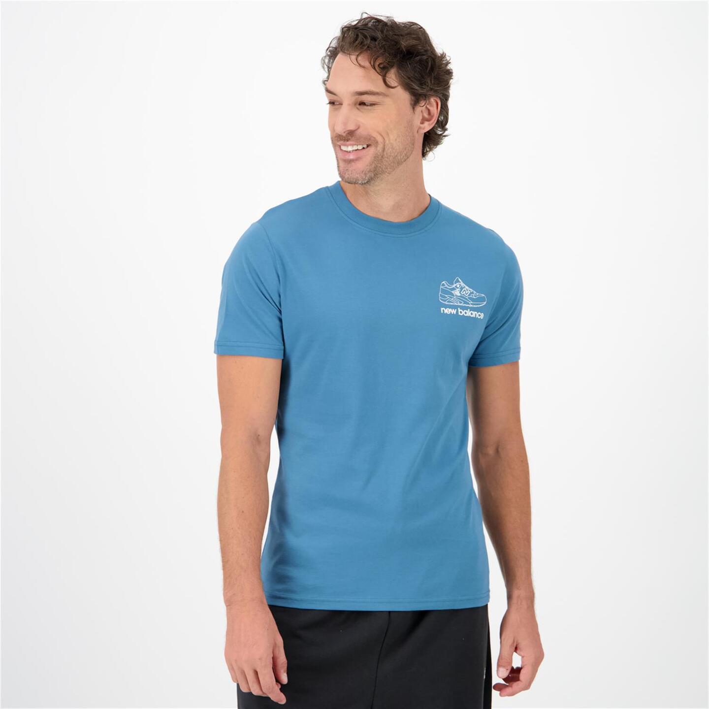 New Balance Sneaker - azul - Camiseta Algodón Hombre