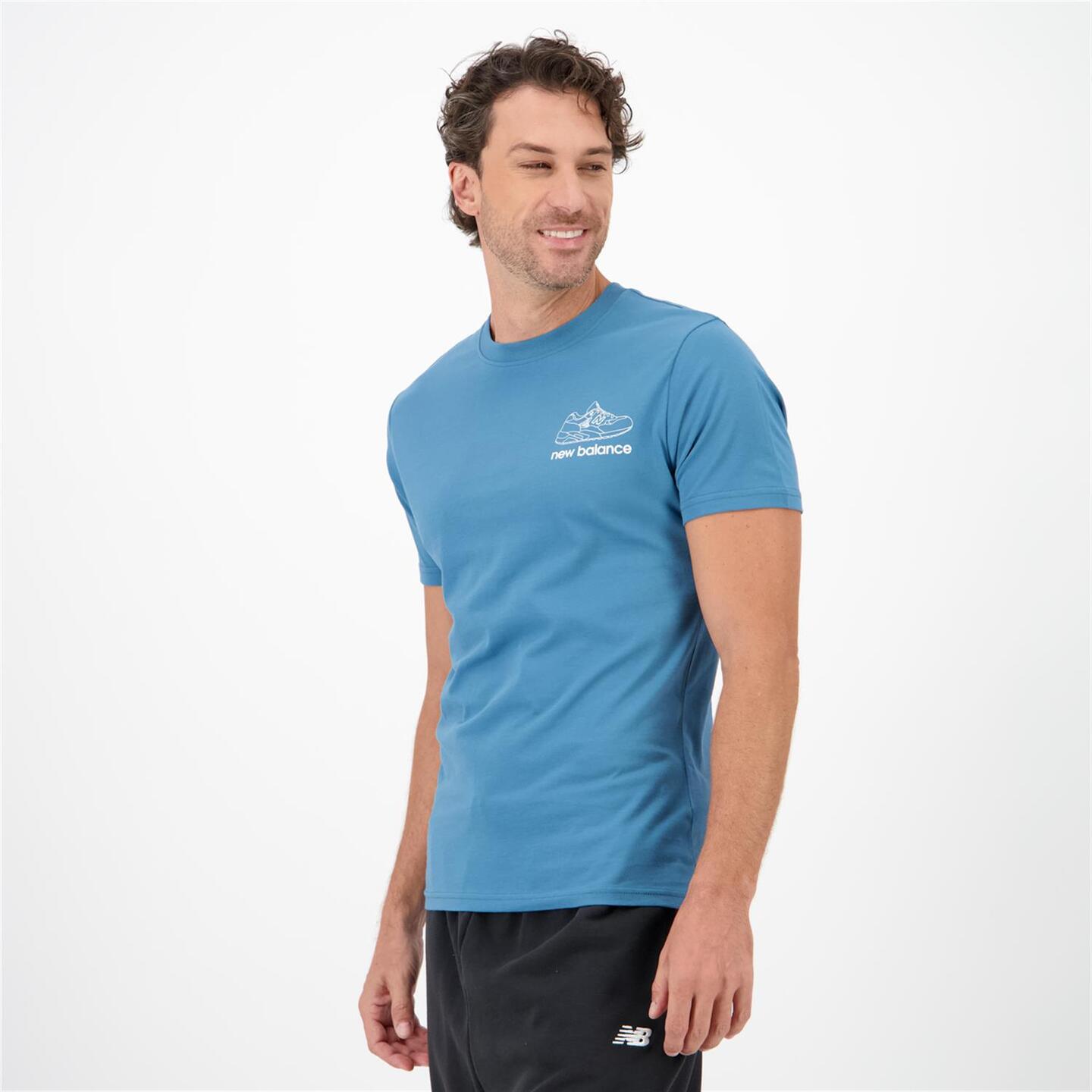 New Balance Sneaker - azul - Camiseta Algodón Hombre