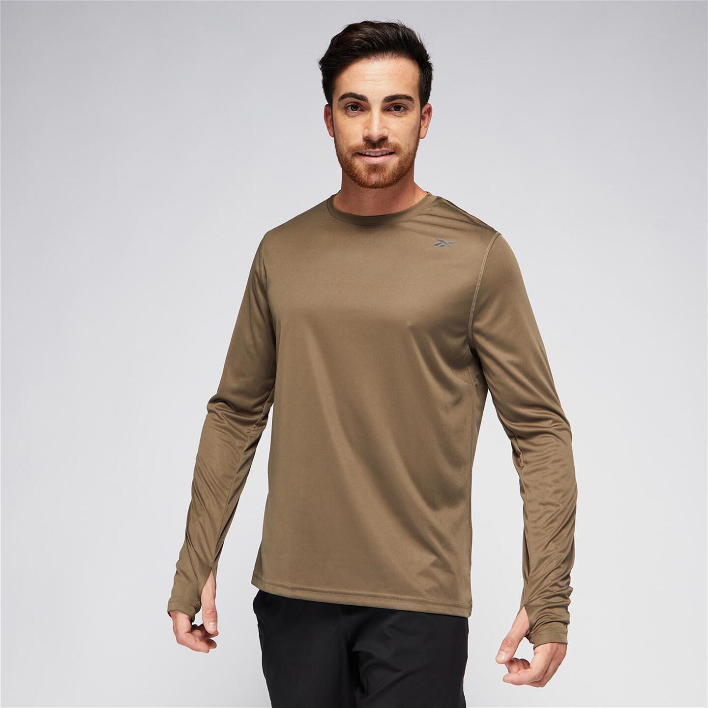 Reebok Train Ls Kaki Camiseta Manga Larga Hombre Sprinter