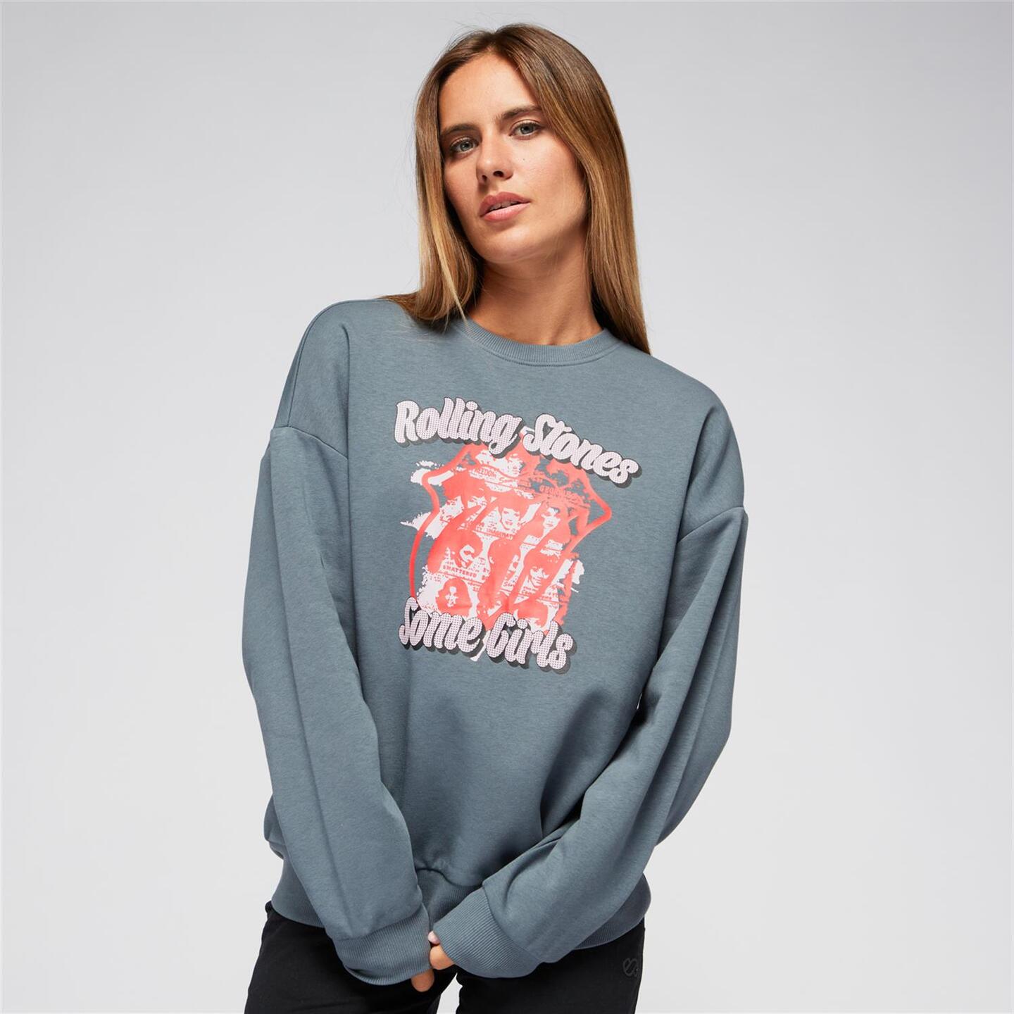 Sudadera Rolling Stones Gris Sudadera Mujer Sprinter