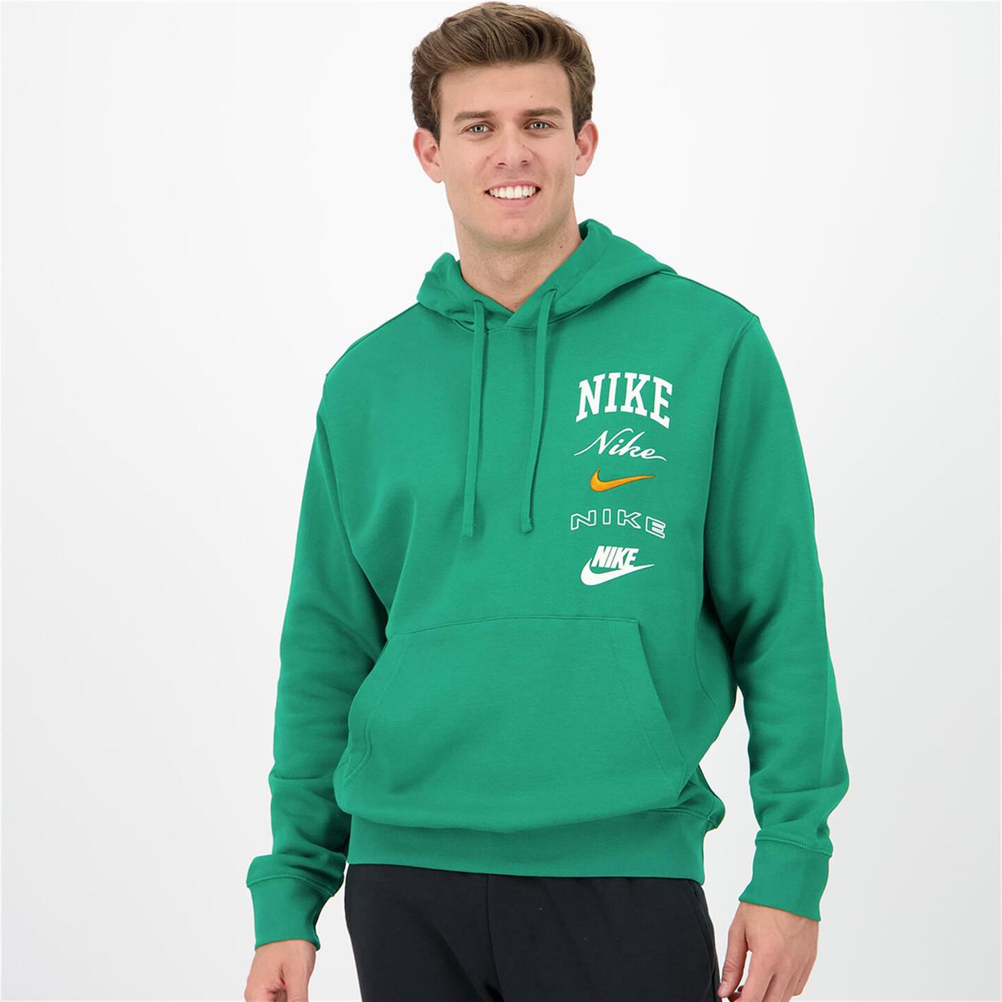 Nike Club Multilogo - verde - Sweatshirt Capuz Homem