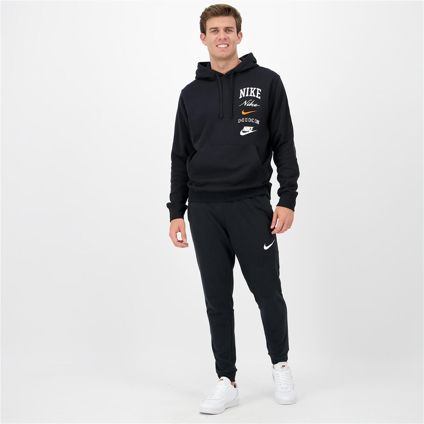 Nike Club Multilogo - negro - Sweatshirt Capuz Homem