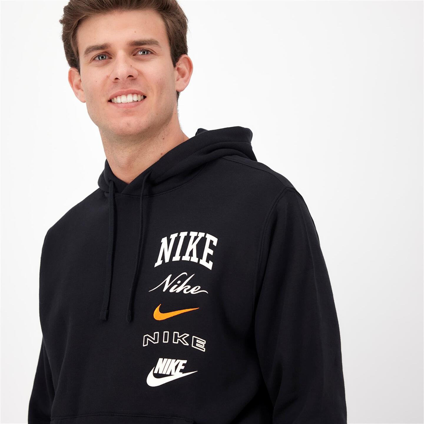 Nike Club Multilogo - negro - Sweatshirt Capuz Homem