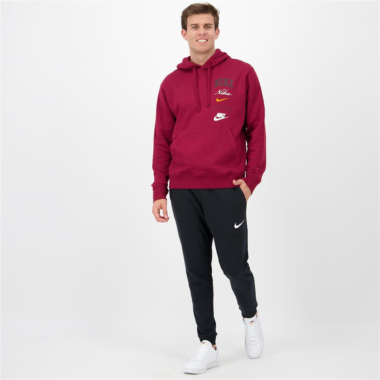 Nike Club Multilogo - rojo - Sweatshirt Capuz Homem