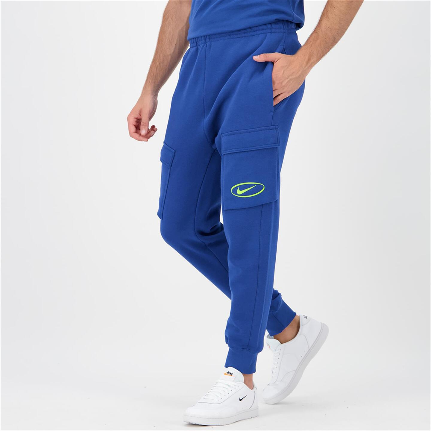 Calças Punho Nike - azul - Calças Cargo Homem