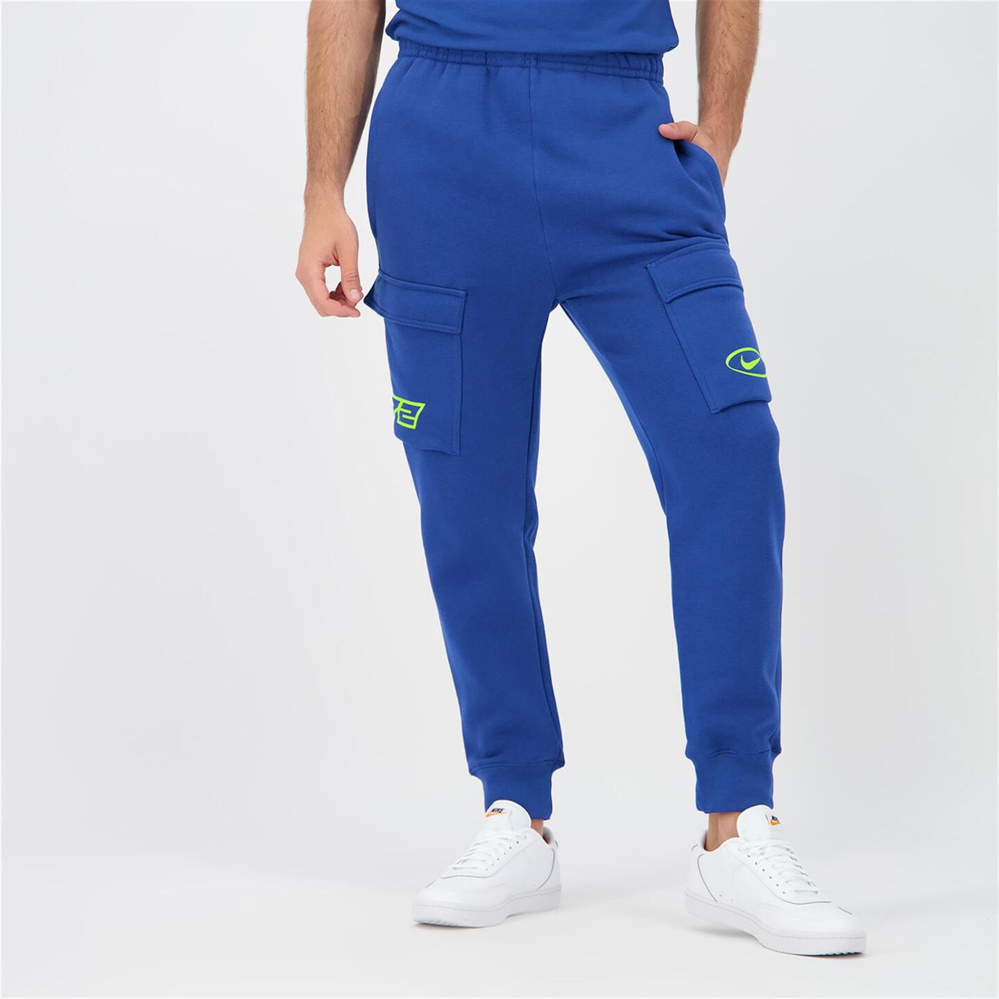 Calças Punho Nike - azul - Calças Cargo Homem