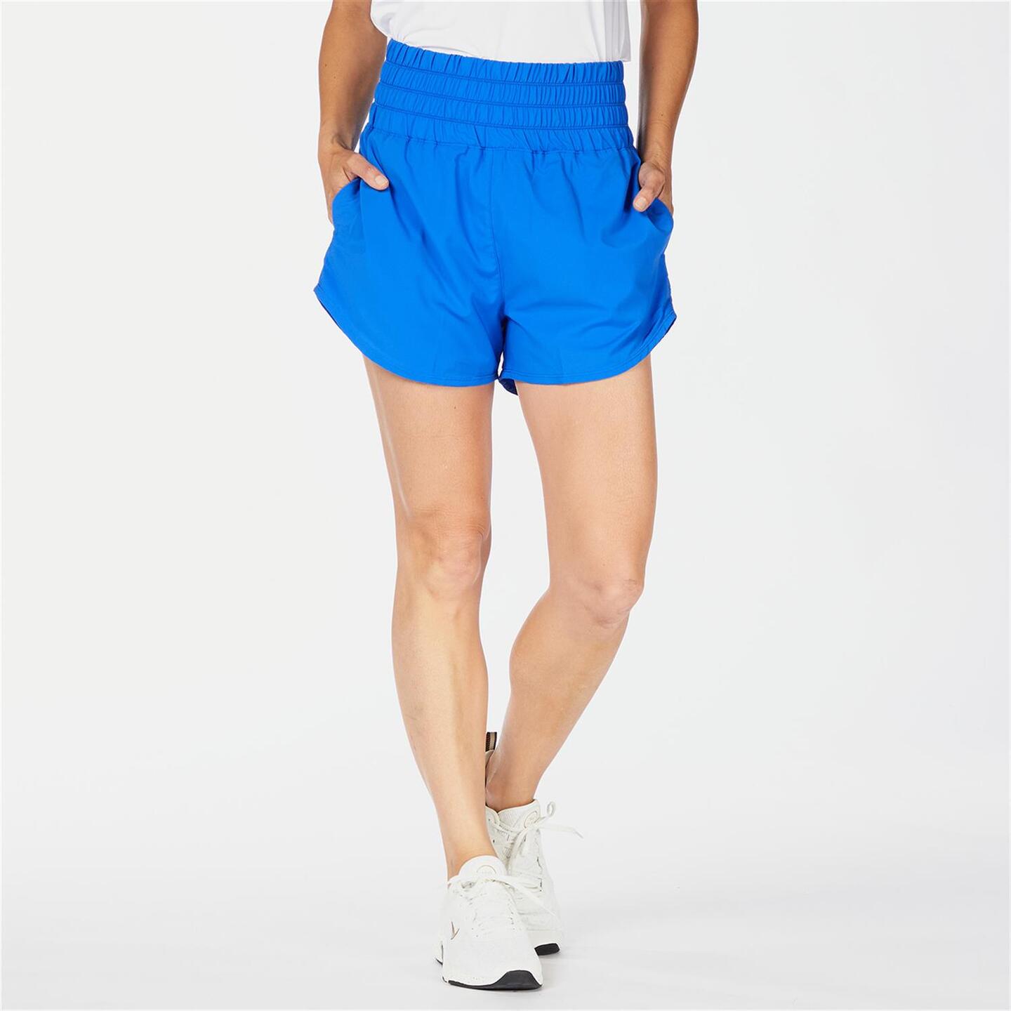 Nike One 3" - azul - Pantalón Corto Tiro Alto Mujer