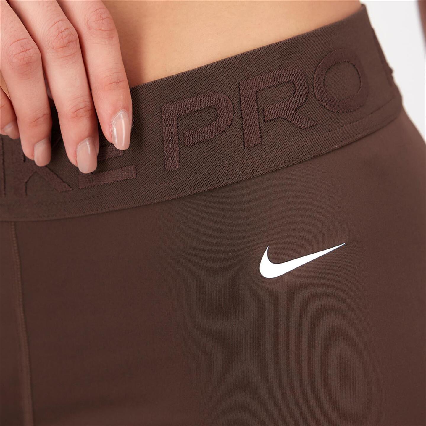 Nike Pro - marron - Mallas Cortas 3" Mujer