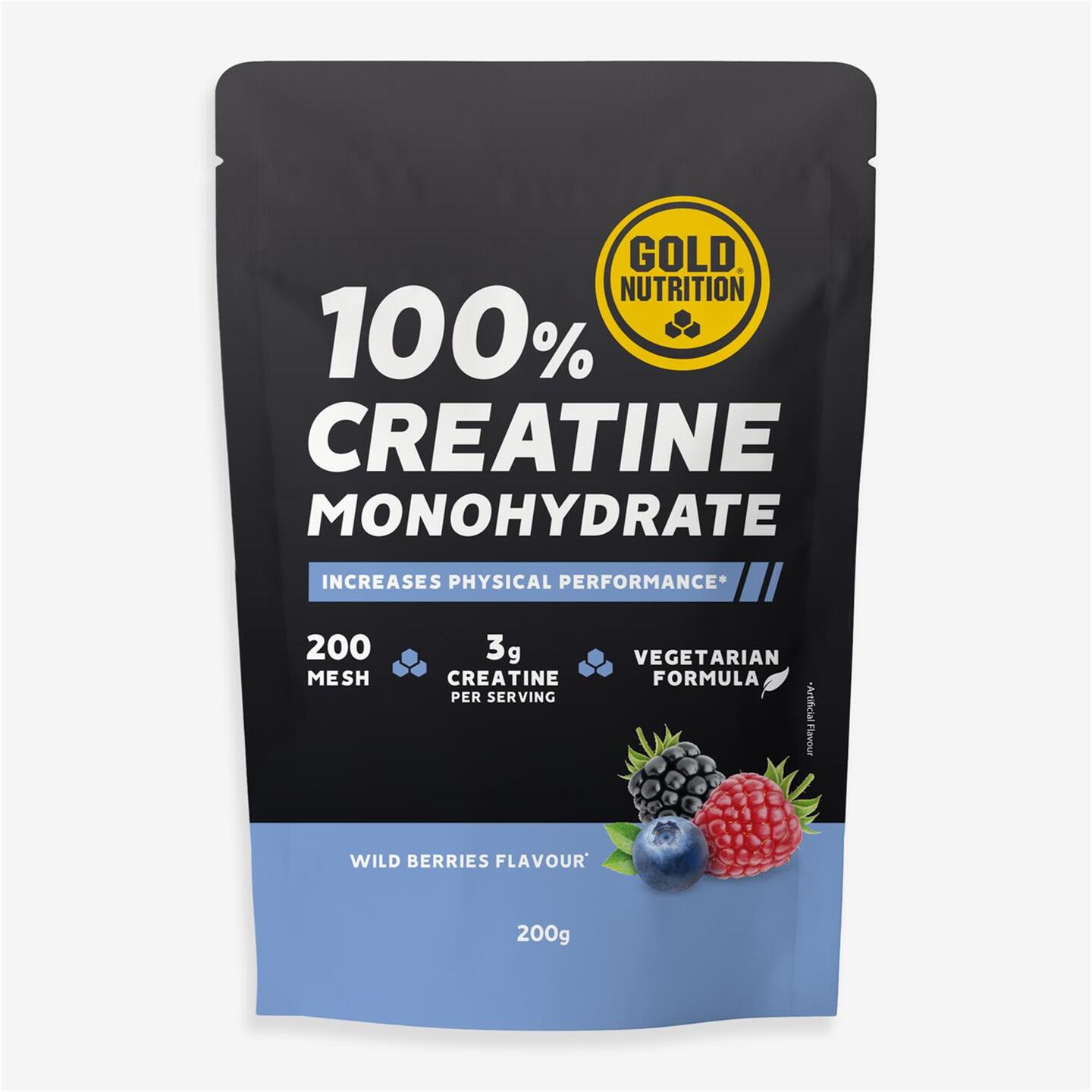 Gold Nutrition Creatine 100% Frutos Bosque - unico - Creatina Monohidratada 200 g.