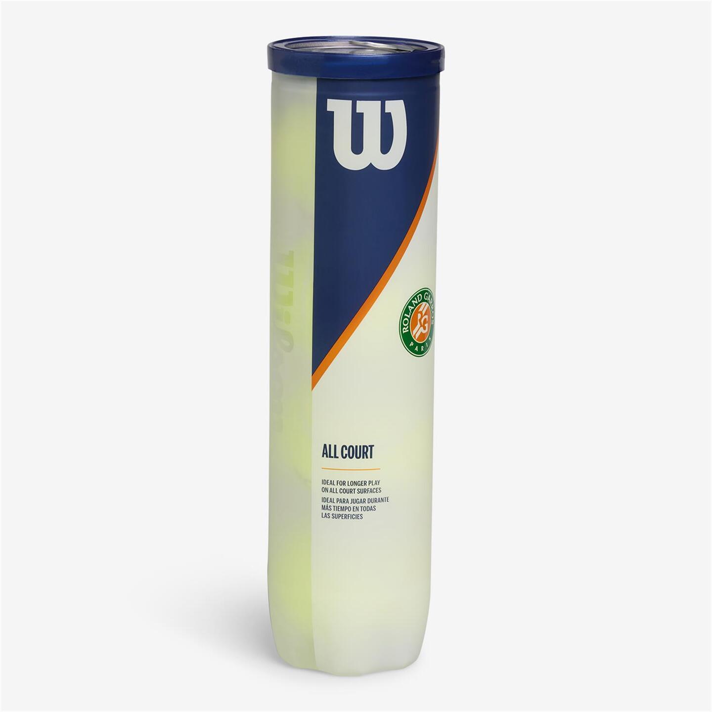 Wilson Roland Garros All Court - amarillo - Pack 4 Bolas Ténis