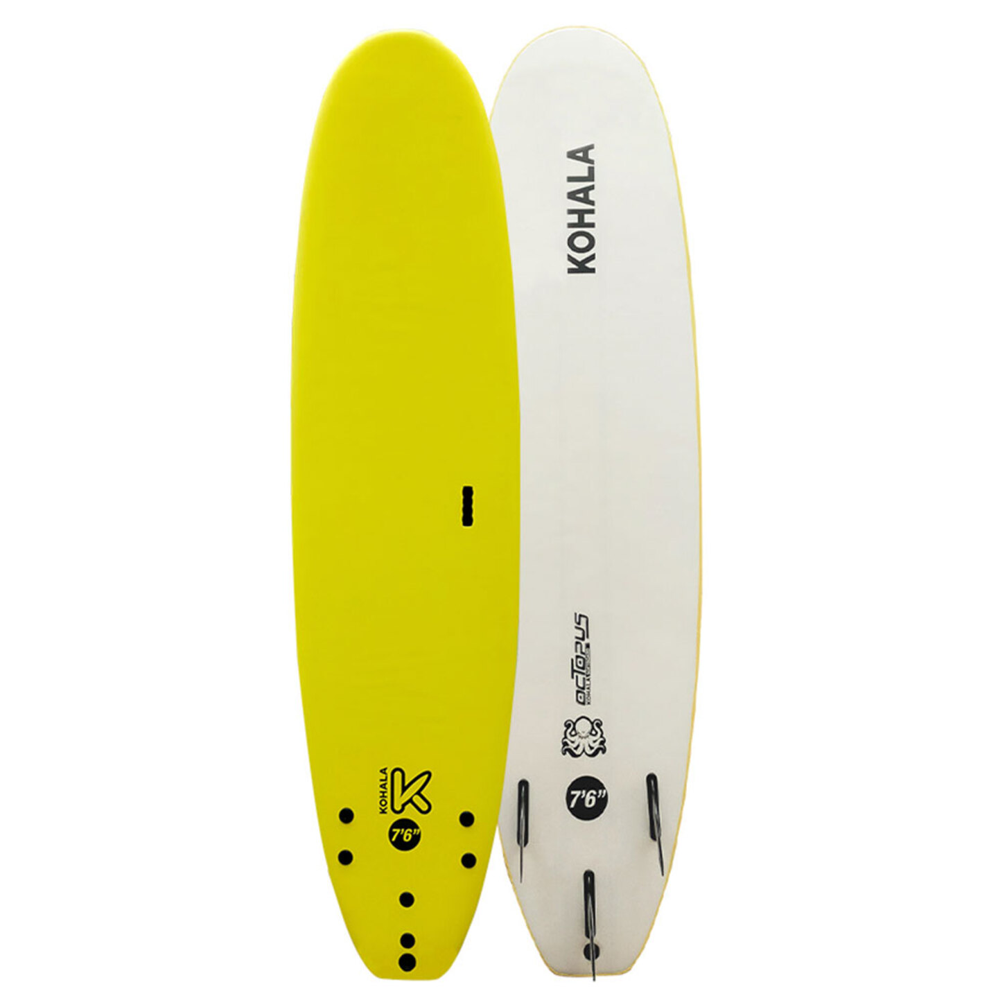 Prancha Rígida De Surf Octopus 7¨6"' - Softboard Amarela Kohala - blanco-amarillo - undefined