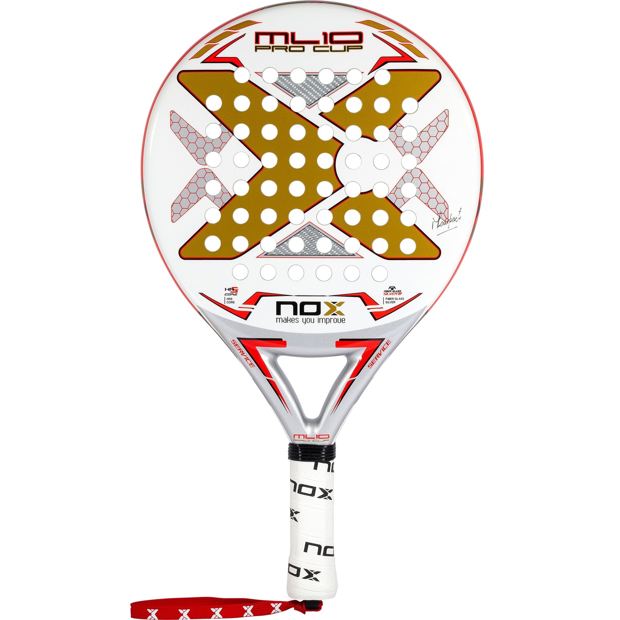 Raquete De Padel Nox Ml10 Pro Cup Coorp 23 - blanco-oro - 