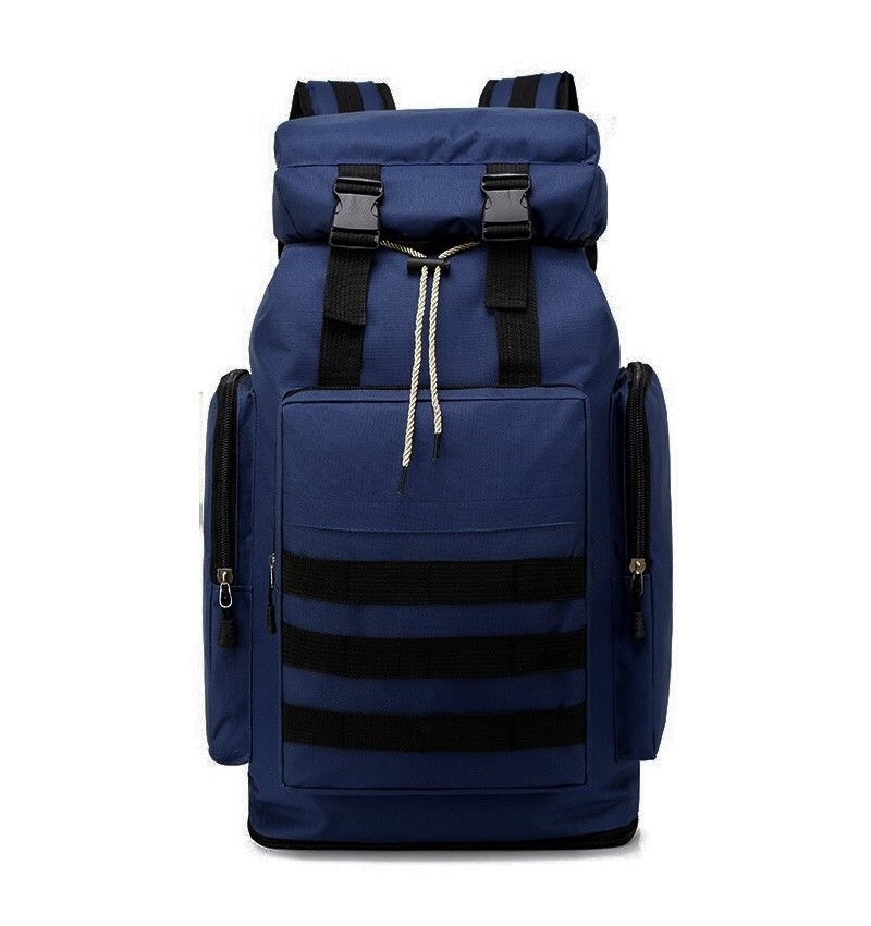 Mochila De Senderismo 60l+10l Macuto Plegable Huaxin - azul - 