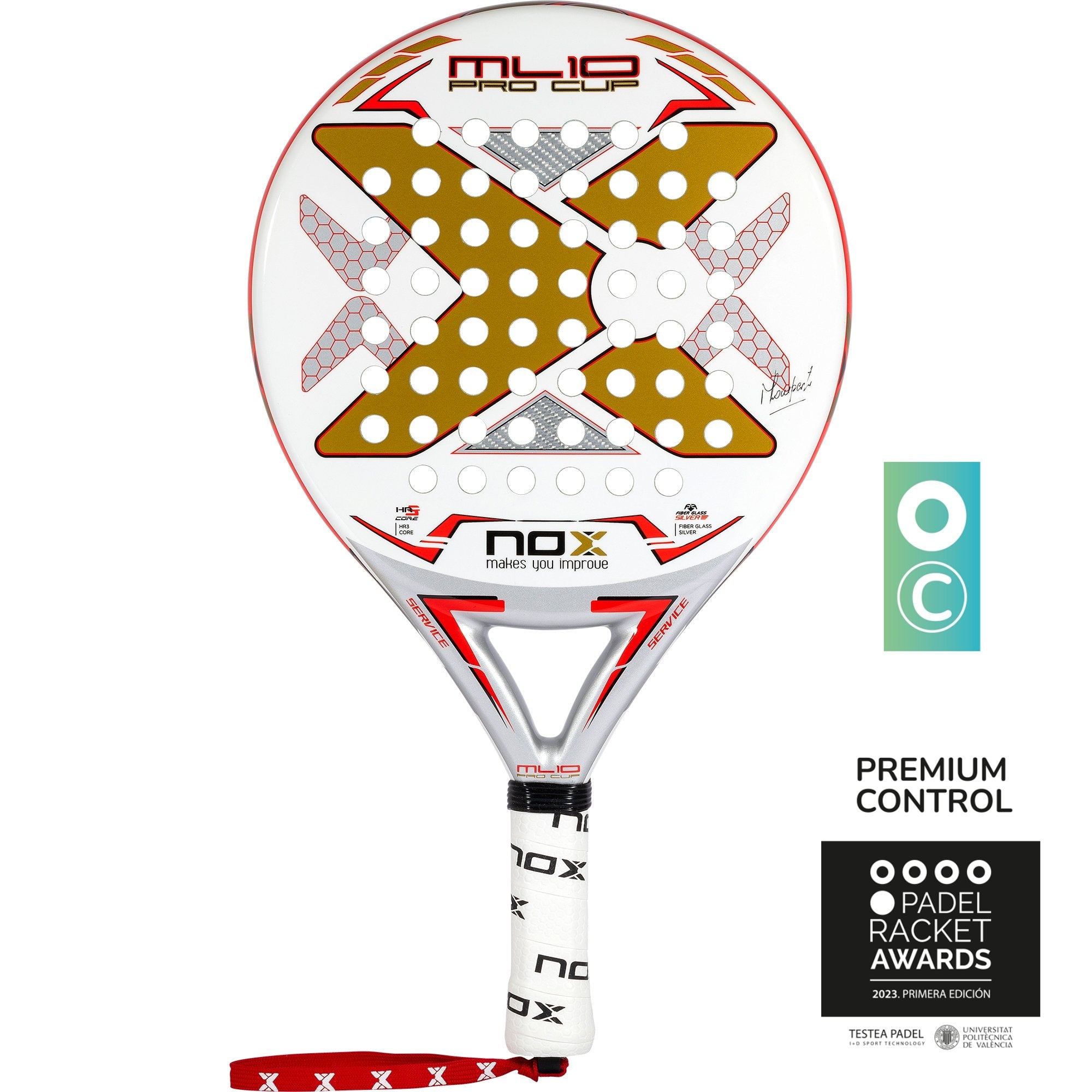 Raquete De Padel Nox Ml10 Pro Cup Coorp 23 - blanco-oro - 