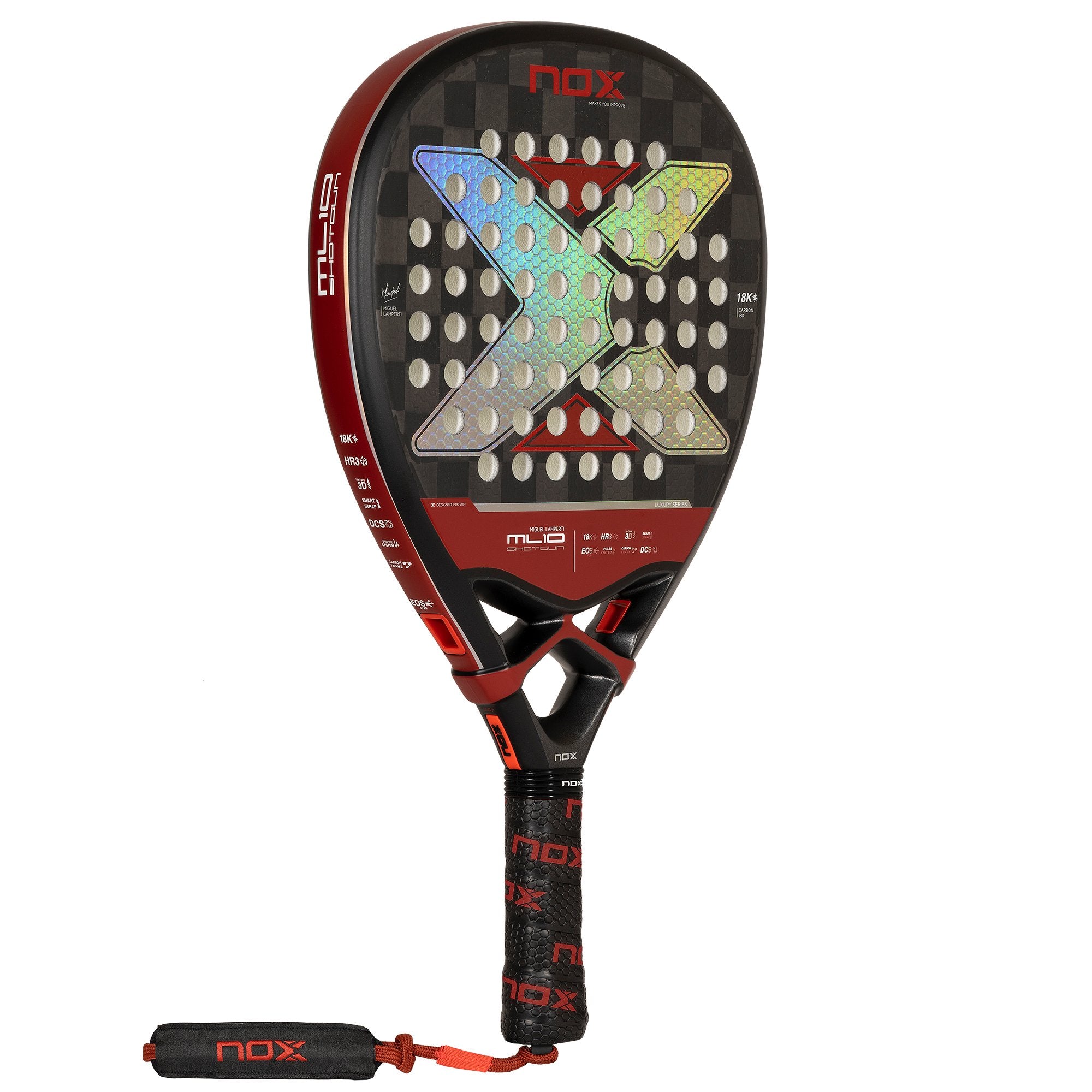 Raquete De Padel Nox Ml10 Shotgun 18k Luxury Series 2024 - negro-rojo - 