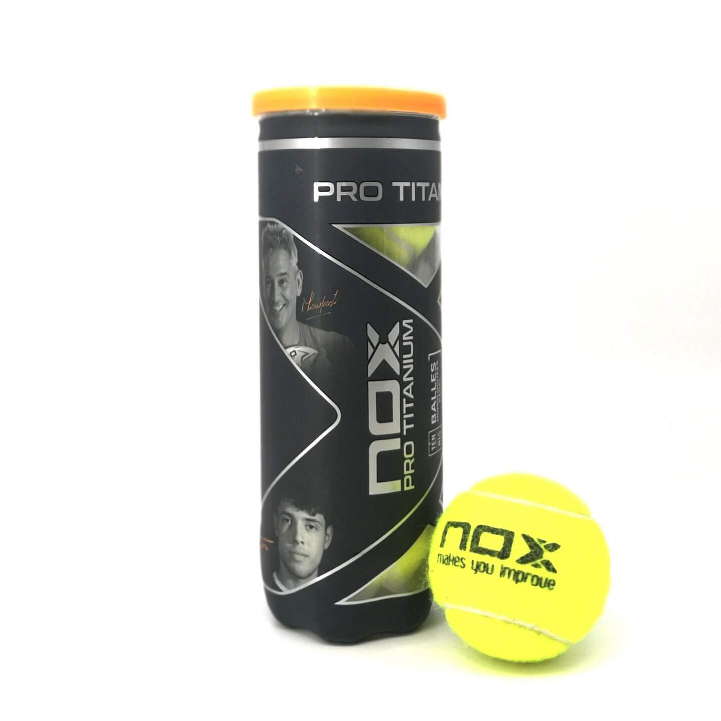 Bote De 3 Pelotas De Pádel Pro Titanium Nox - amarillo - 