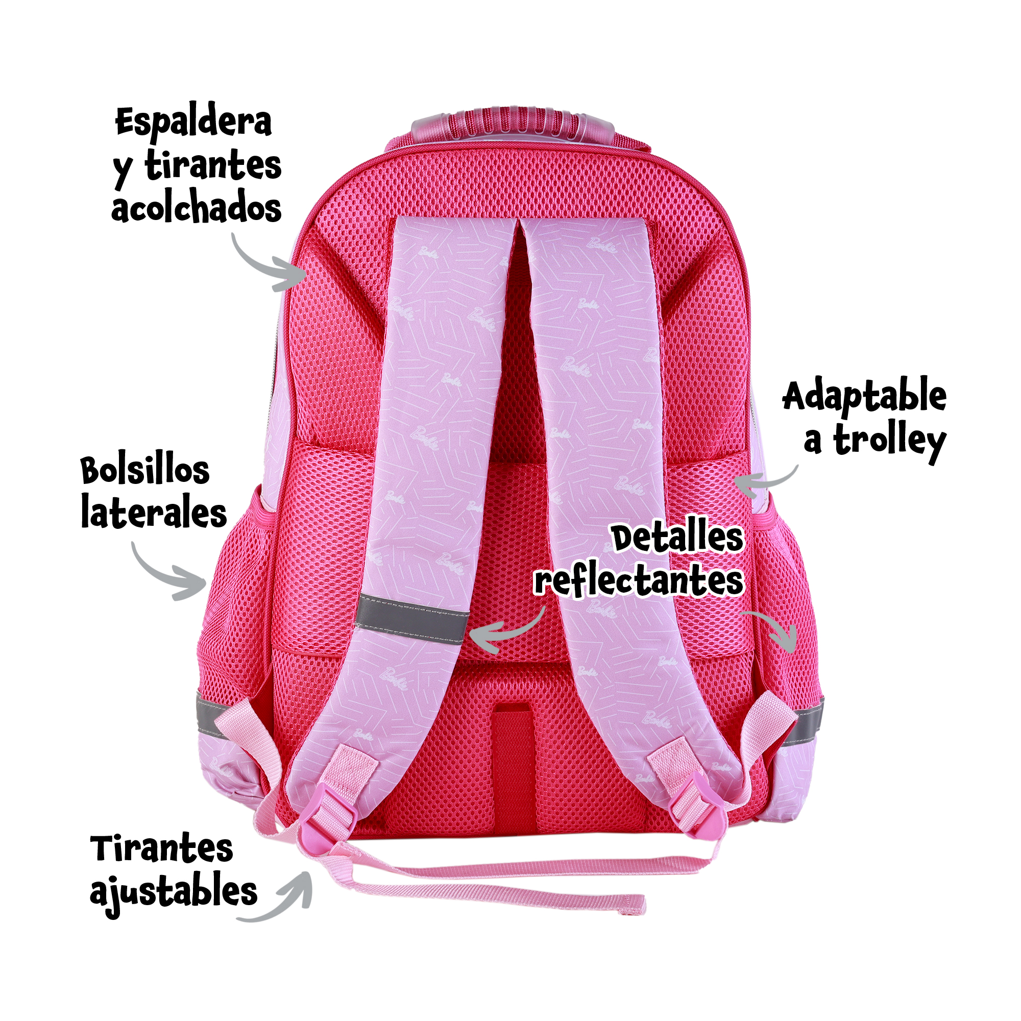 Mochila Escolar Barbie Chic  Doble Compartimento  41.5 X 30 X 17 Cm - multicolor - 