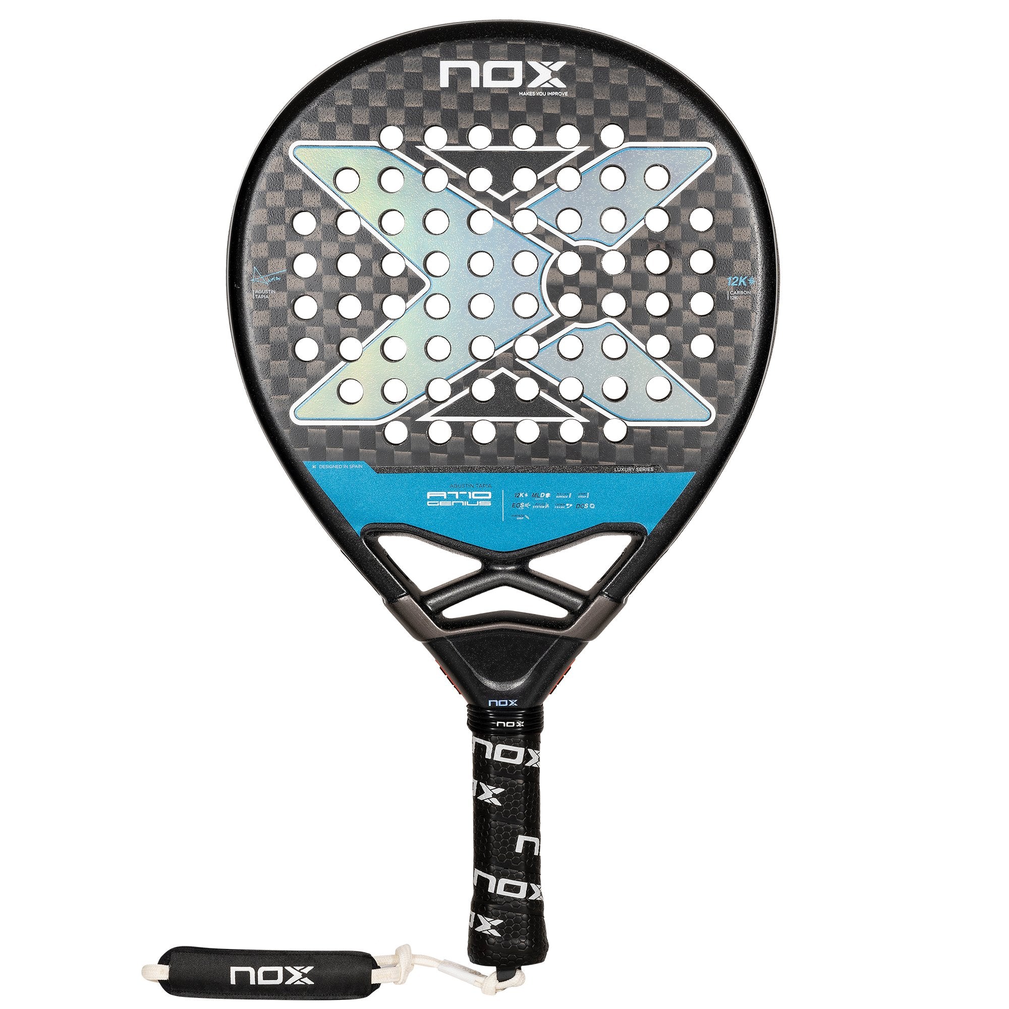 Raquete De Padel Nox At10 Genius 12k Agustín Tapia 2024 - gris-negro - 