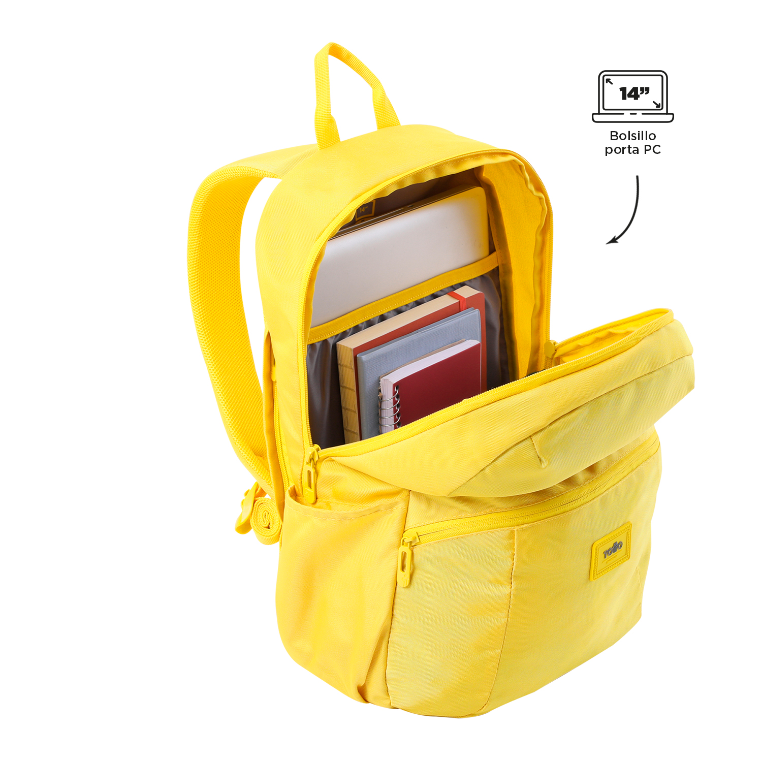 Mochila Totto Trik M Para Portátil 14" - amarillo - Mochila  Trik M