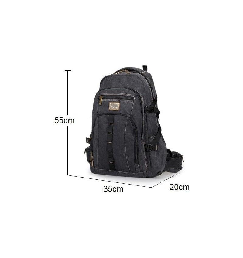 Mochila De Lona Vintage Informal De 50 Litros - negro - 