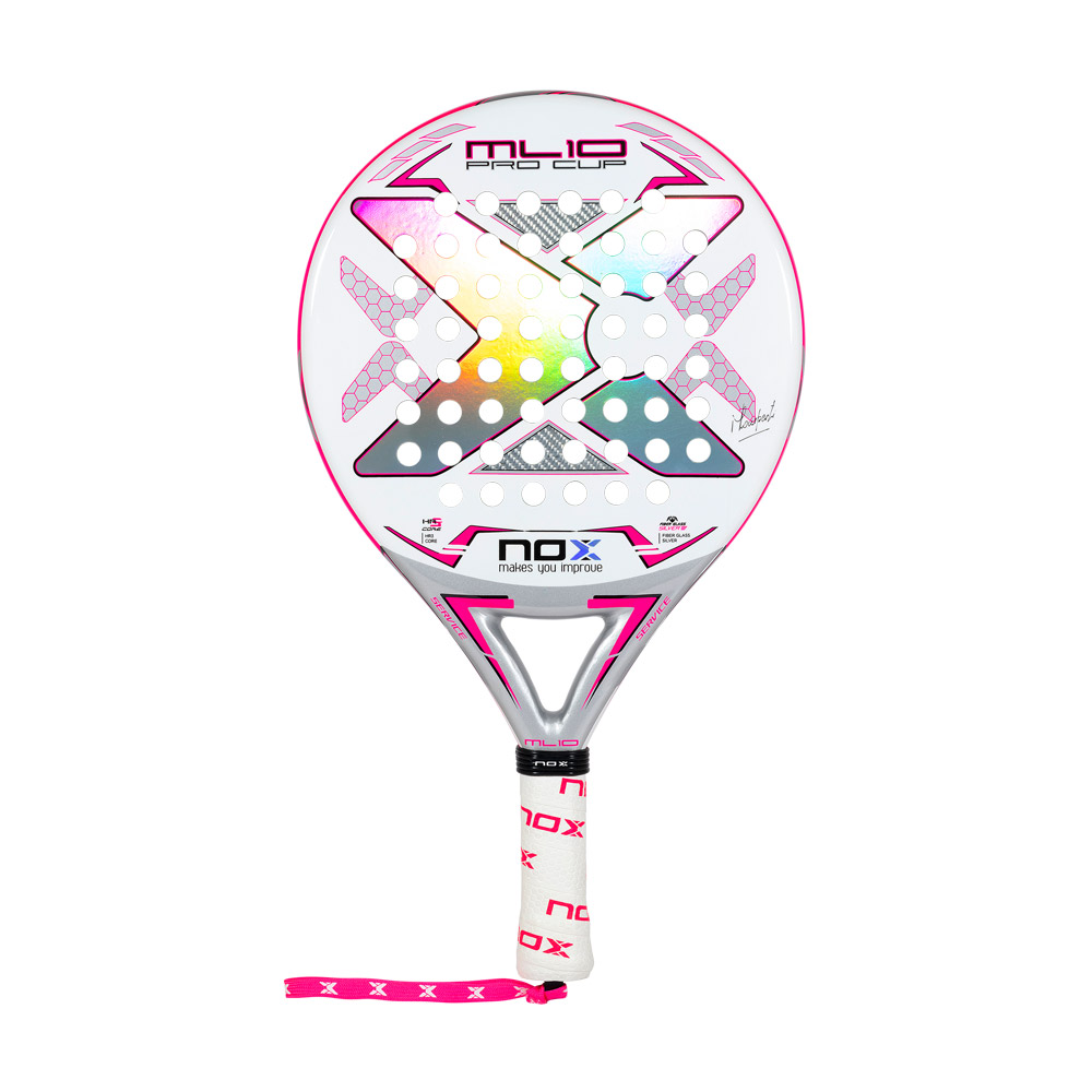 Raquete De Padel Nox Ml10 Pro Cup Silver 2023 - blanco-rosa - 