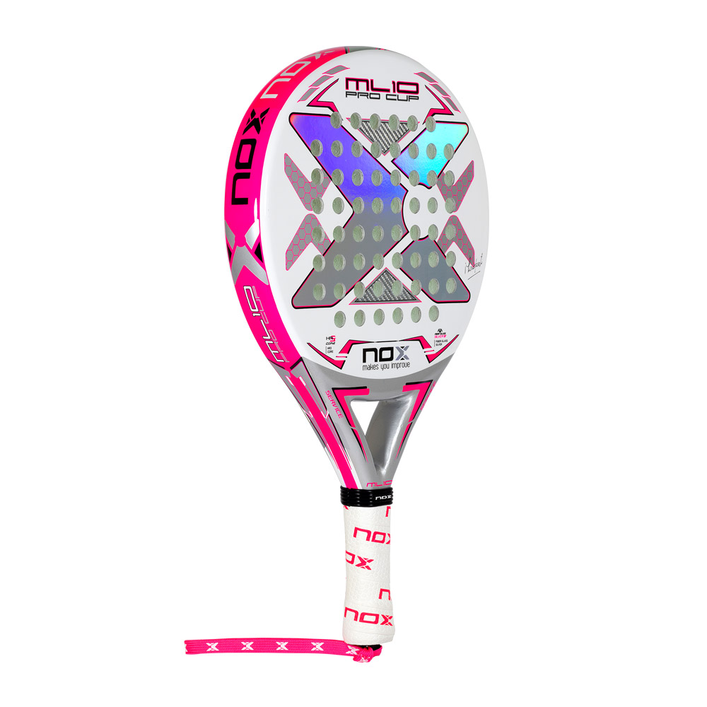 Raquete De Padel Nox Ml10 Pro Cup Silver 2023 - blanco-rosa - 