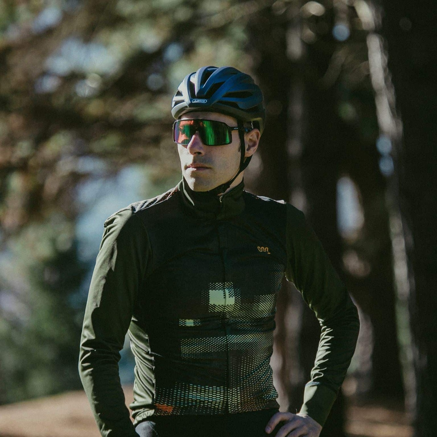 Chaqueta Termica Ciclismo Mooquer Nft Corsa Verde Oscuro Sprinter MKP