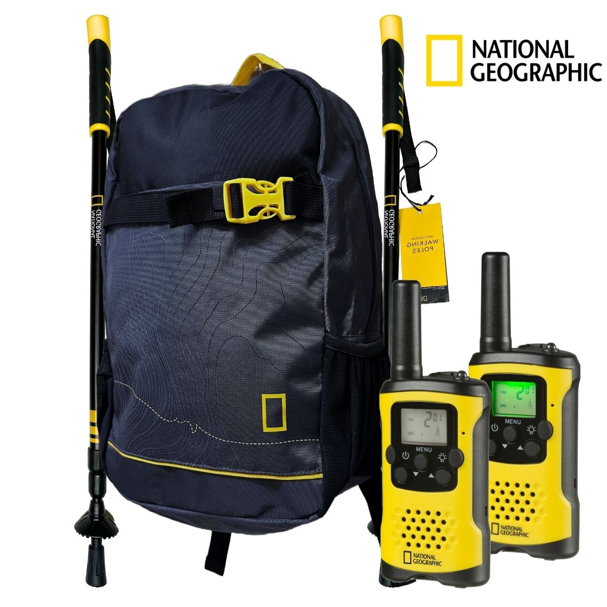 Kit Trekking-mochila + 2 Bastones + 2 Walkie Talkies National Geographic - negro - undefined