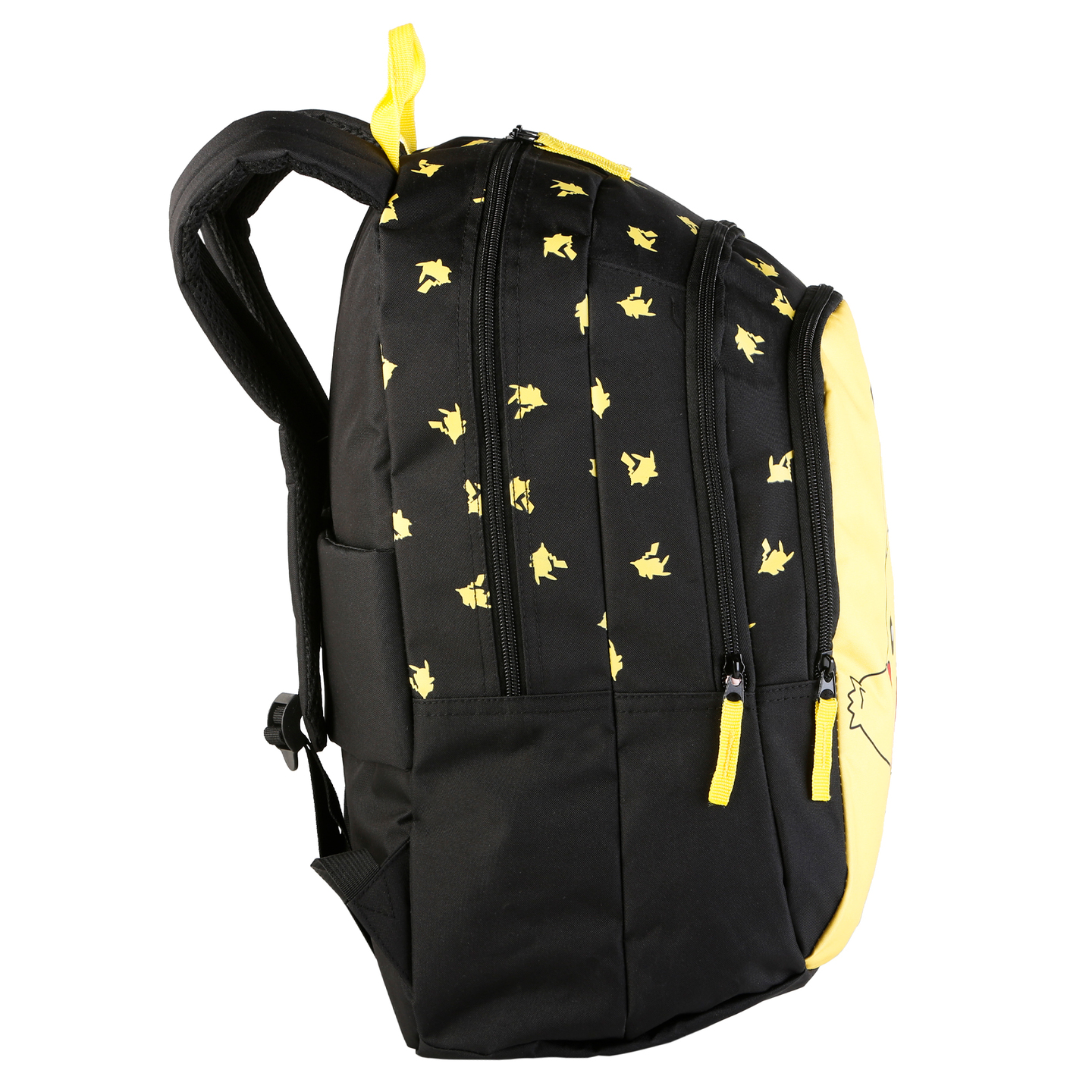 Mochila Escolar Pokemon Pikachu Primaria Doble Compartimento + Carro Toybags Con 4 Ruedas Giratorias - negro-amarillo - Mochila Escolar