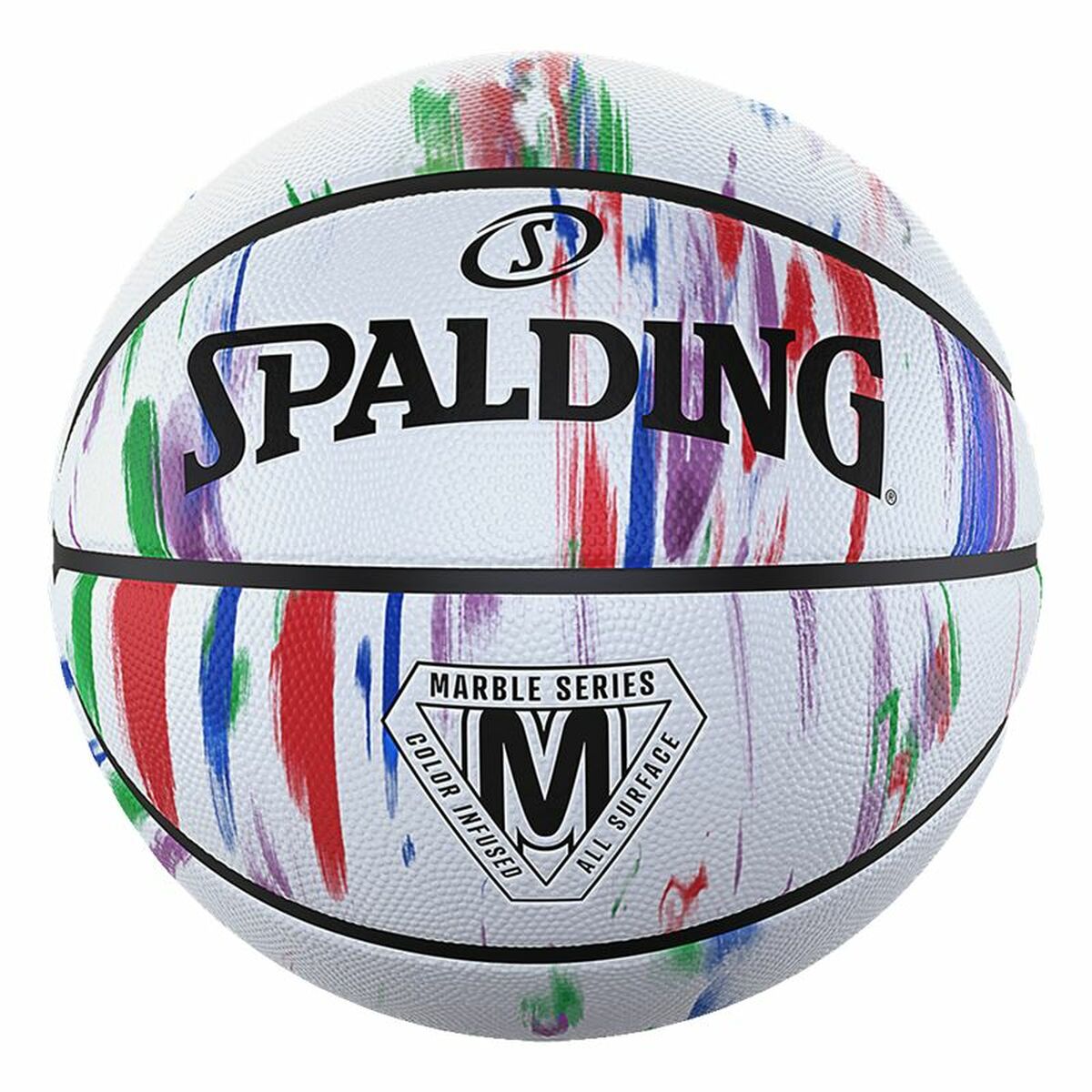 Bola de Basquete NBA Spalding Marble Series Rainbow Tam 7 - Branco