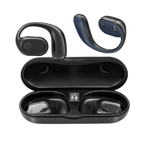 Auriculares Klack Bluetooth 5.3 Por Conducción Osea Con Funda De Carga - negro - 