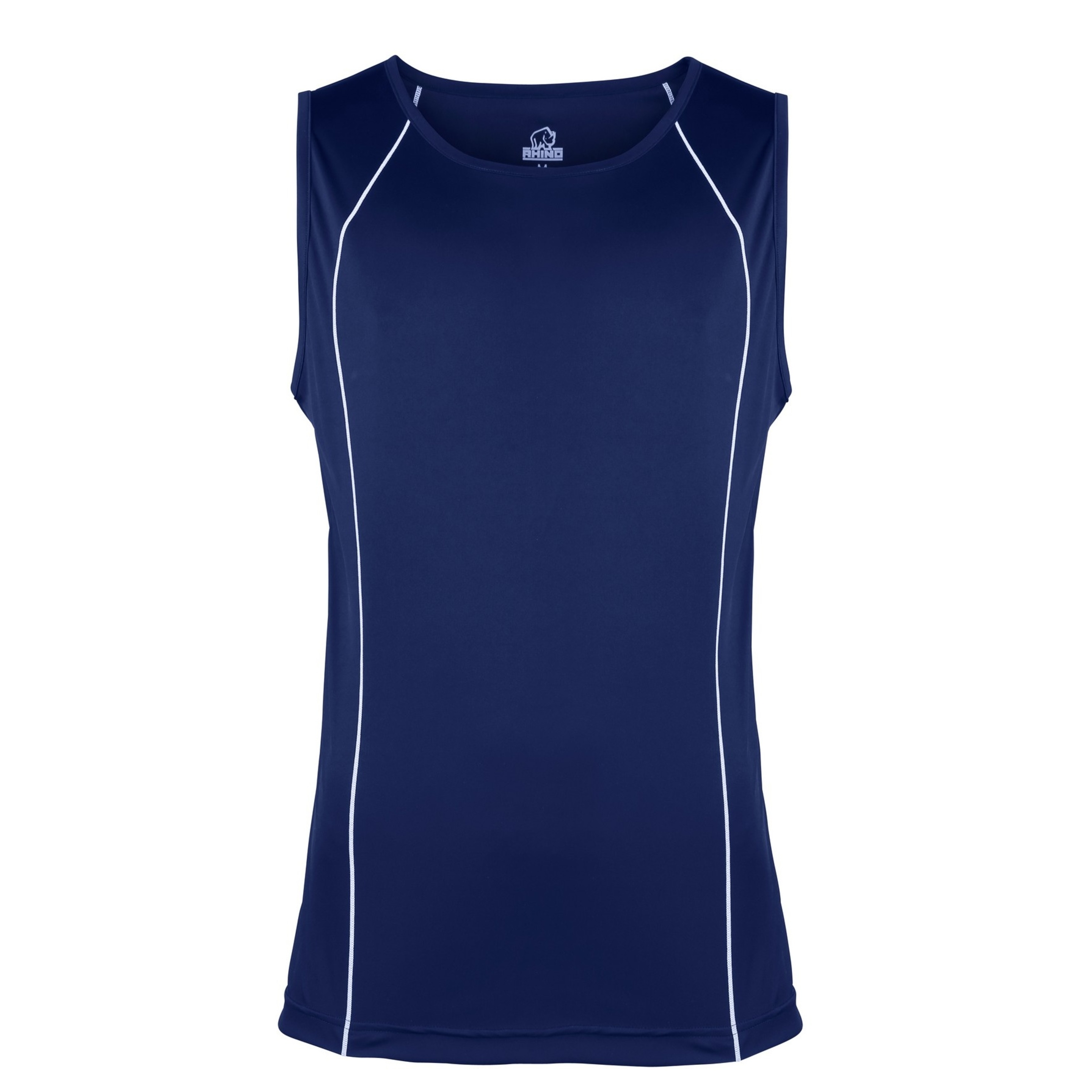 Rhino - Camiseta De Deporte Transpirable Sin Mangas Hombre Caballero - Rugby/running/gym (Azul