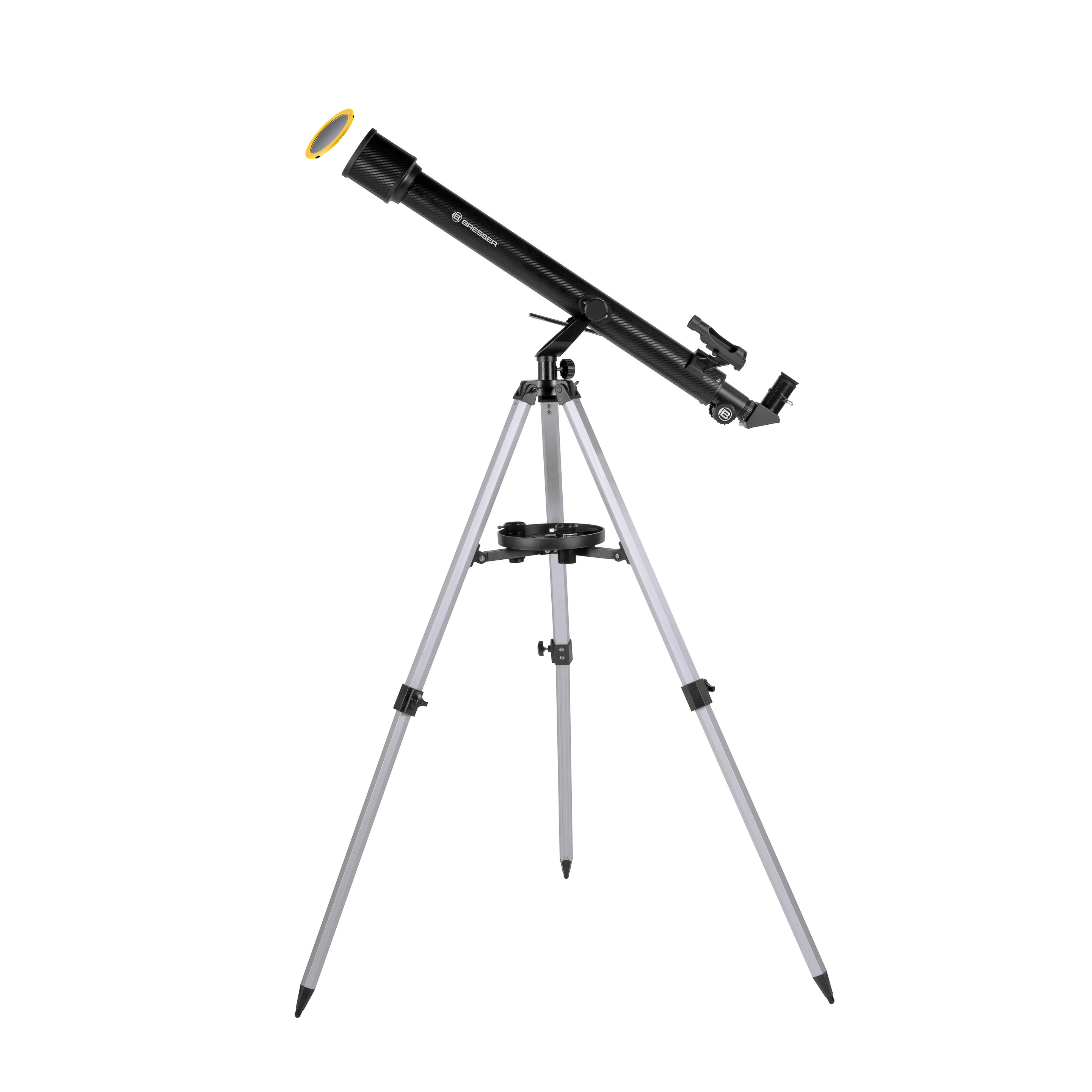 Telescópio Refractor Bresser 60/800 Az Stellar Achromatic Com Filtro Solar E Adaptador Móvel - negro - 