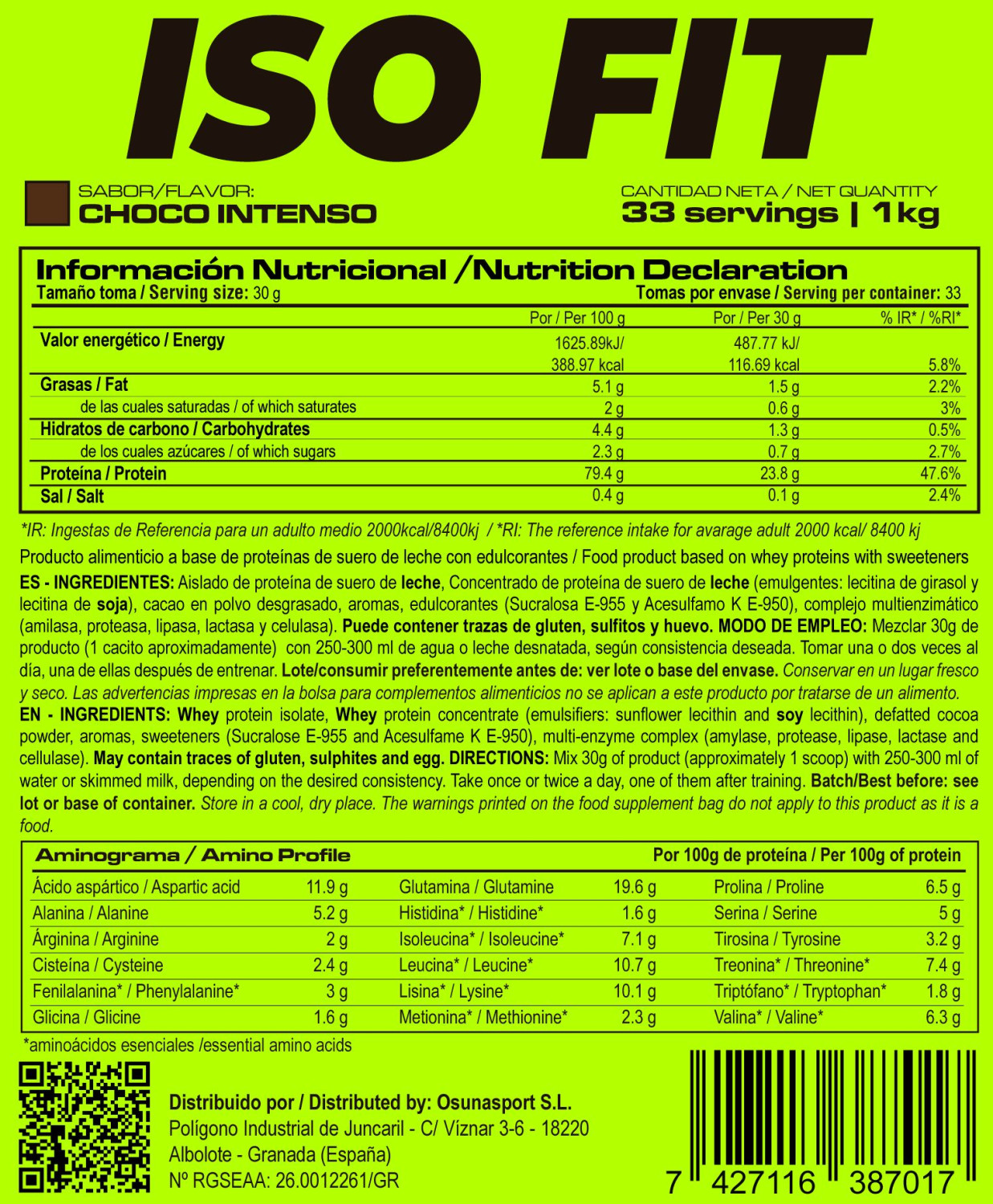 Iso Fit - 1kg De Masmusculo Fit Line Sabor Chocolate Intenso
