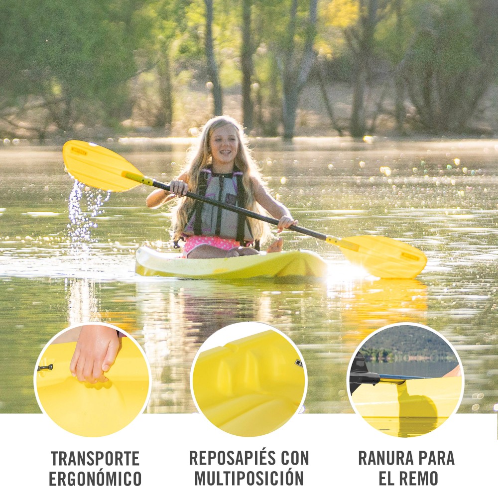 Kayak Rígido Amarillo Con Remo Juvenil Lifetime