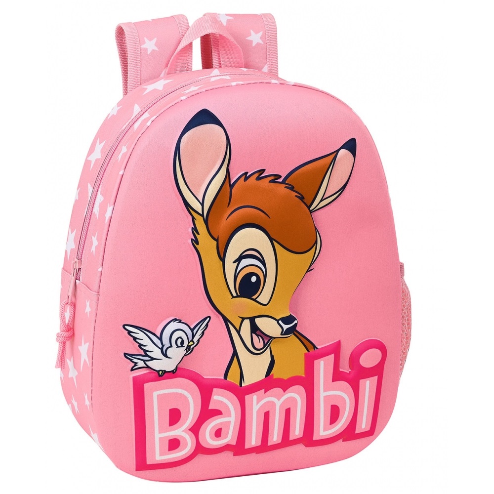 Mochila 3d Bambi Disney 32cm - rosa - 