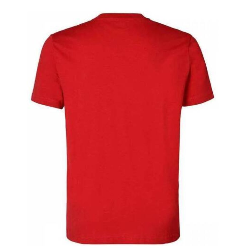 T-shirt De Ginástica Decote Redondo Em Algodão Homem Kappa Cafers Slim. Vermelho