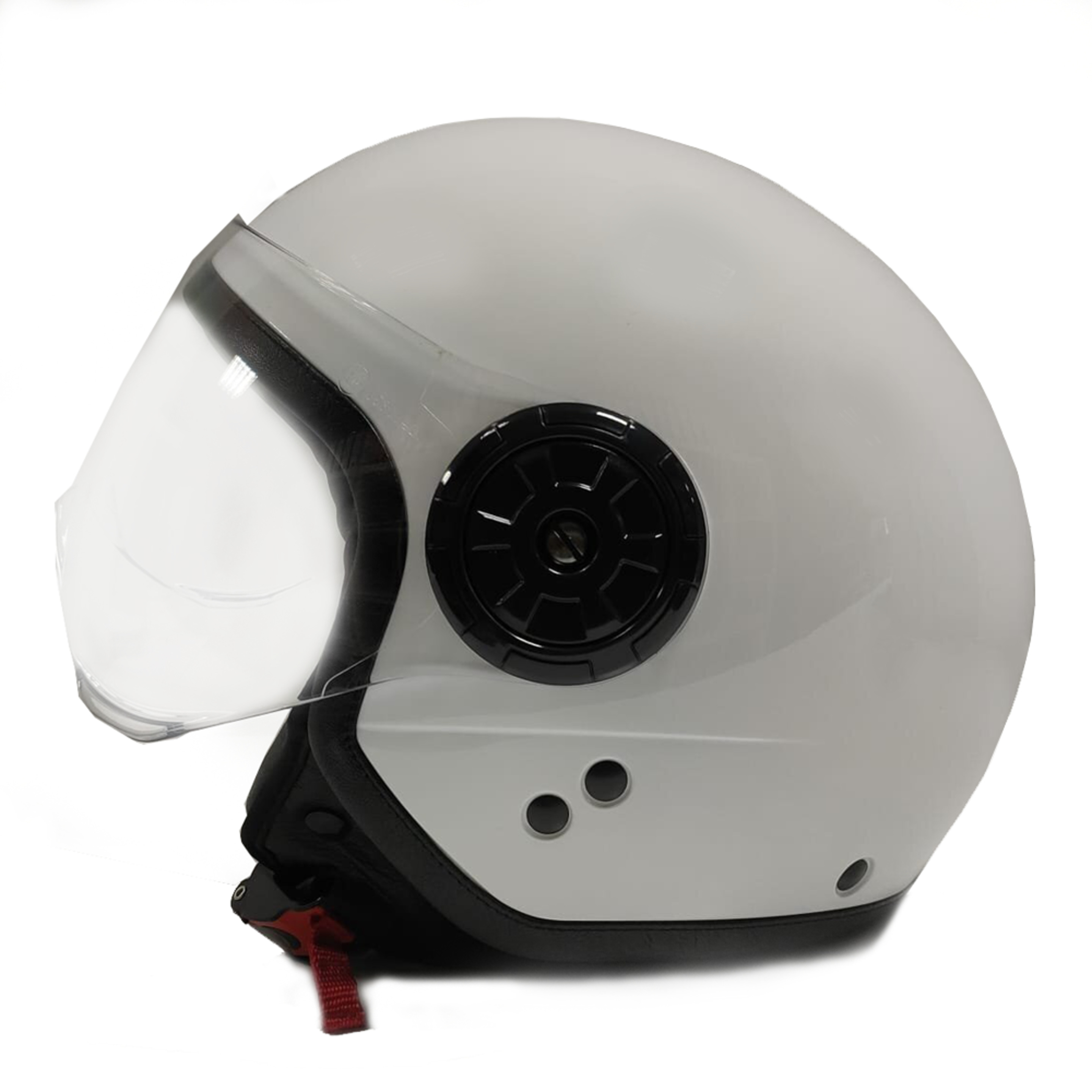 Casco Moto Jet Blanco Con Gafas Protectoras