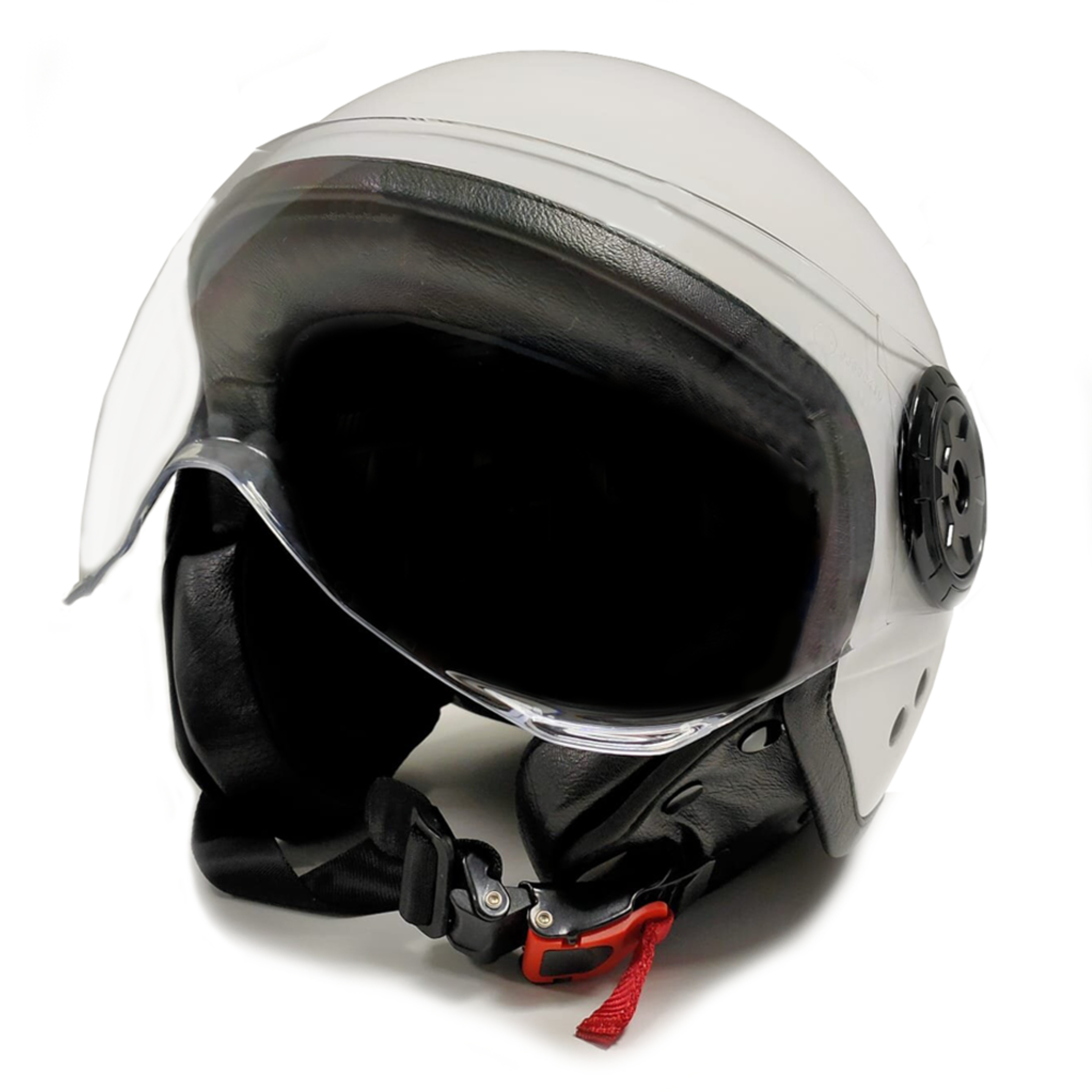 Casco Moto Jet Blanco Con Gafas Protectoras