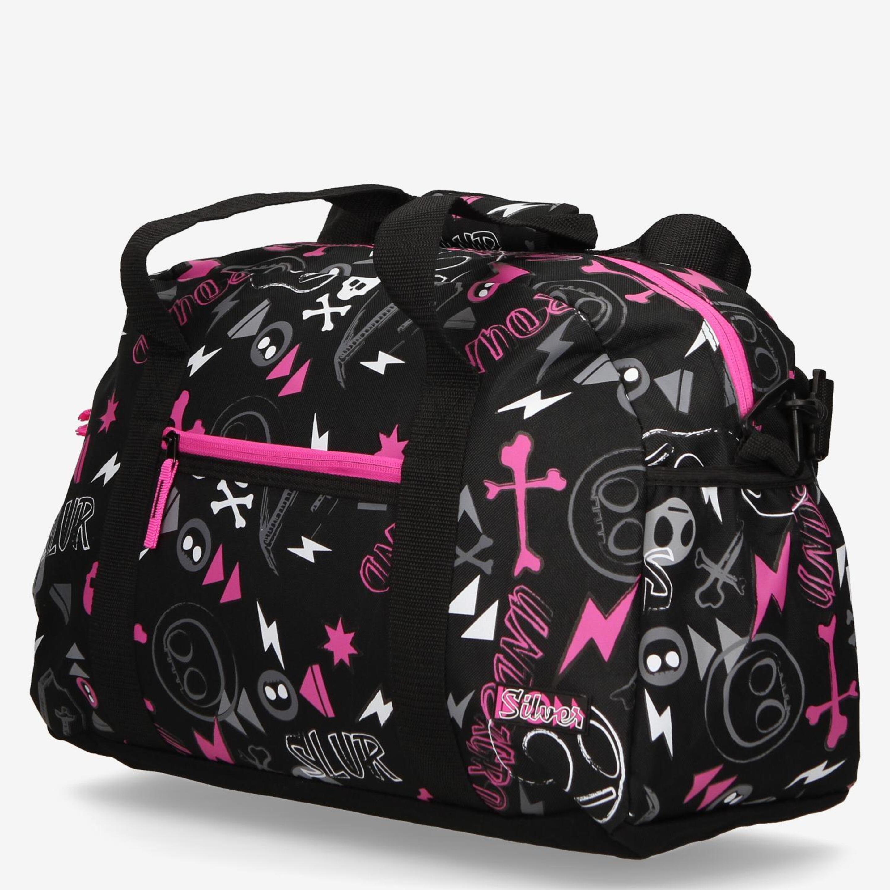 Bolsa Deporte SILVER Mediana Estampado Negro