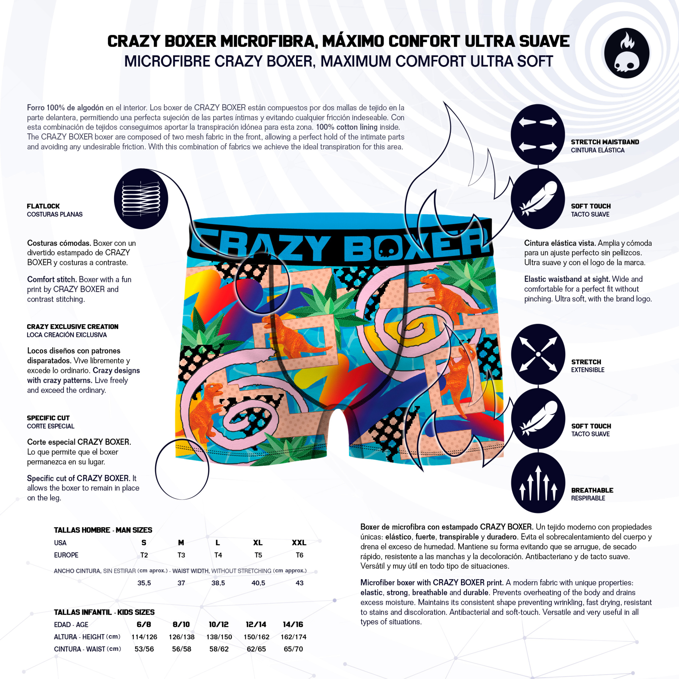 Calzoncillos Crazy Boxer En Varios Colores Para Hombre - Multicolor  MKP
