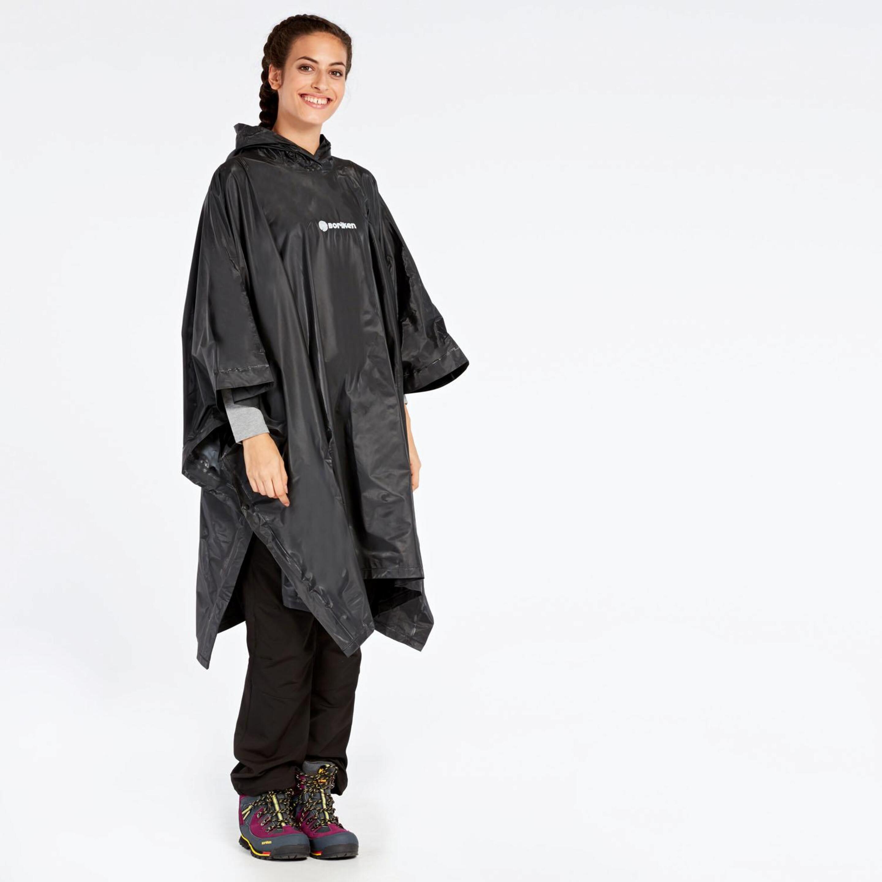 Poncho Lluvia Negro Boriken