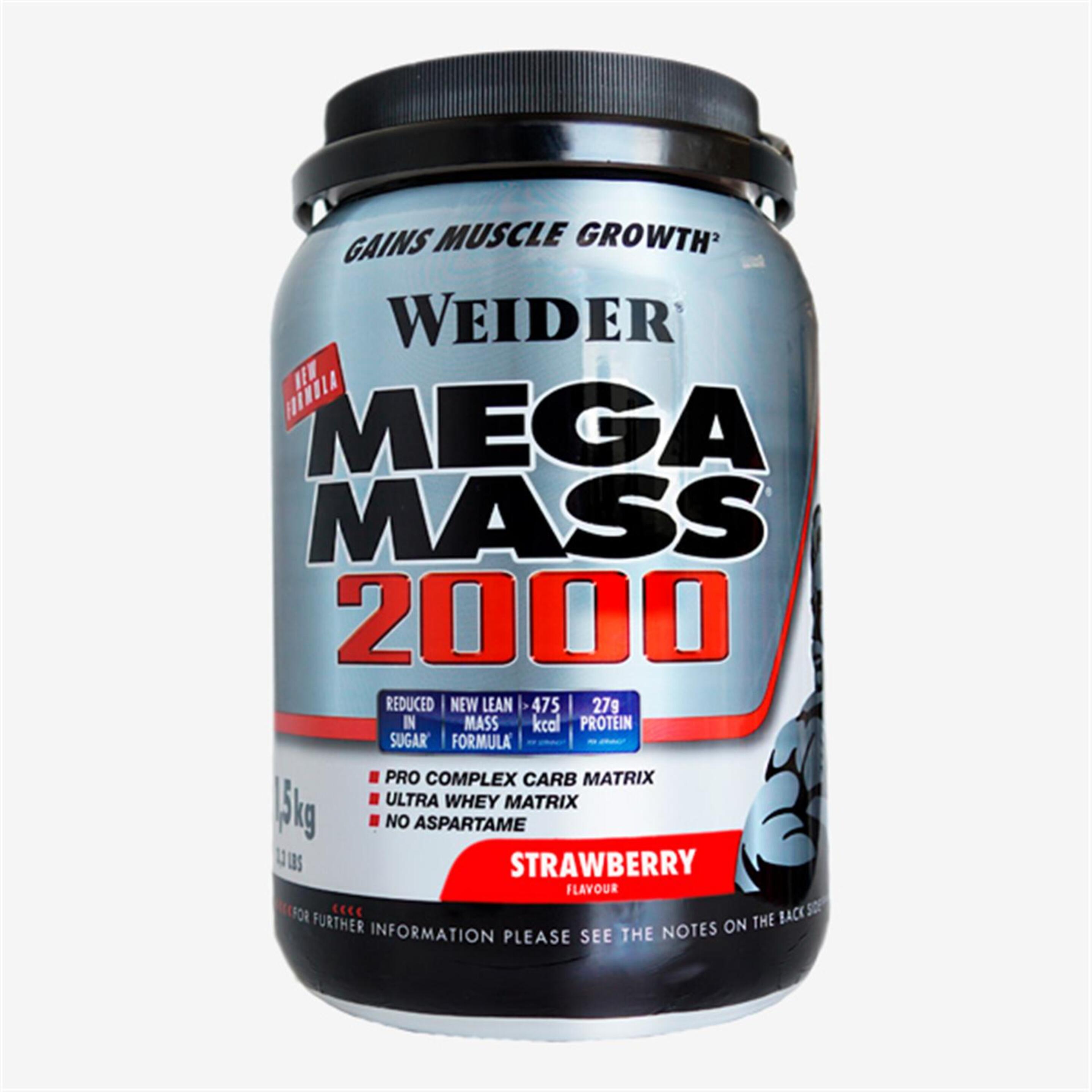Weider Mega Mass 2000 1,5 kg Fresa - Unico - Proteínas  MKP