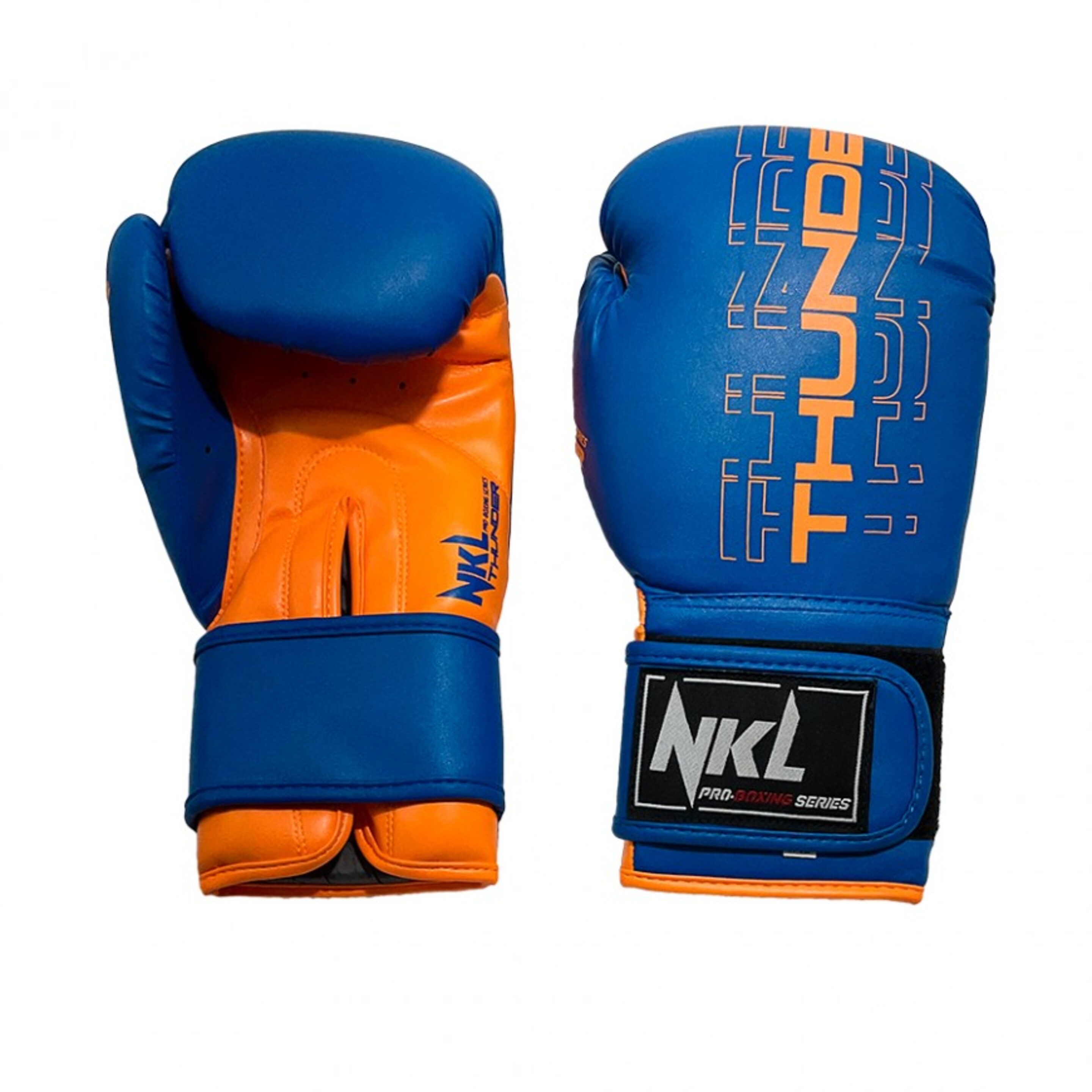 Luvas De Boxe Nkl Thunder - azul-naranja - 
