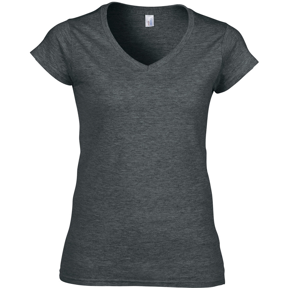 T-shirt Com Decote Em V Gildan - gris-oscuro - 