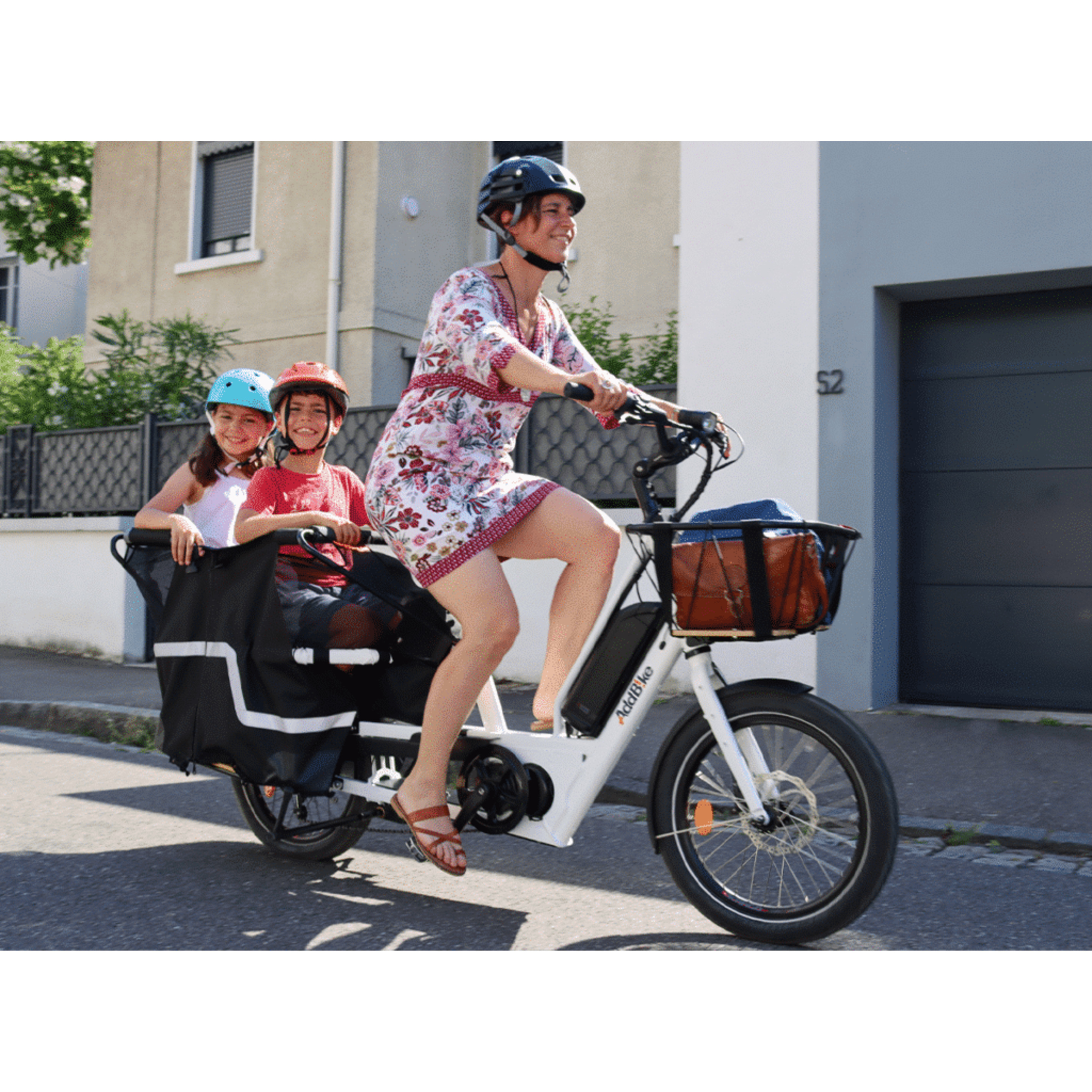 Bicicleta Carga Eléctrica Familiar Addbike U-cargo Family