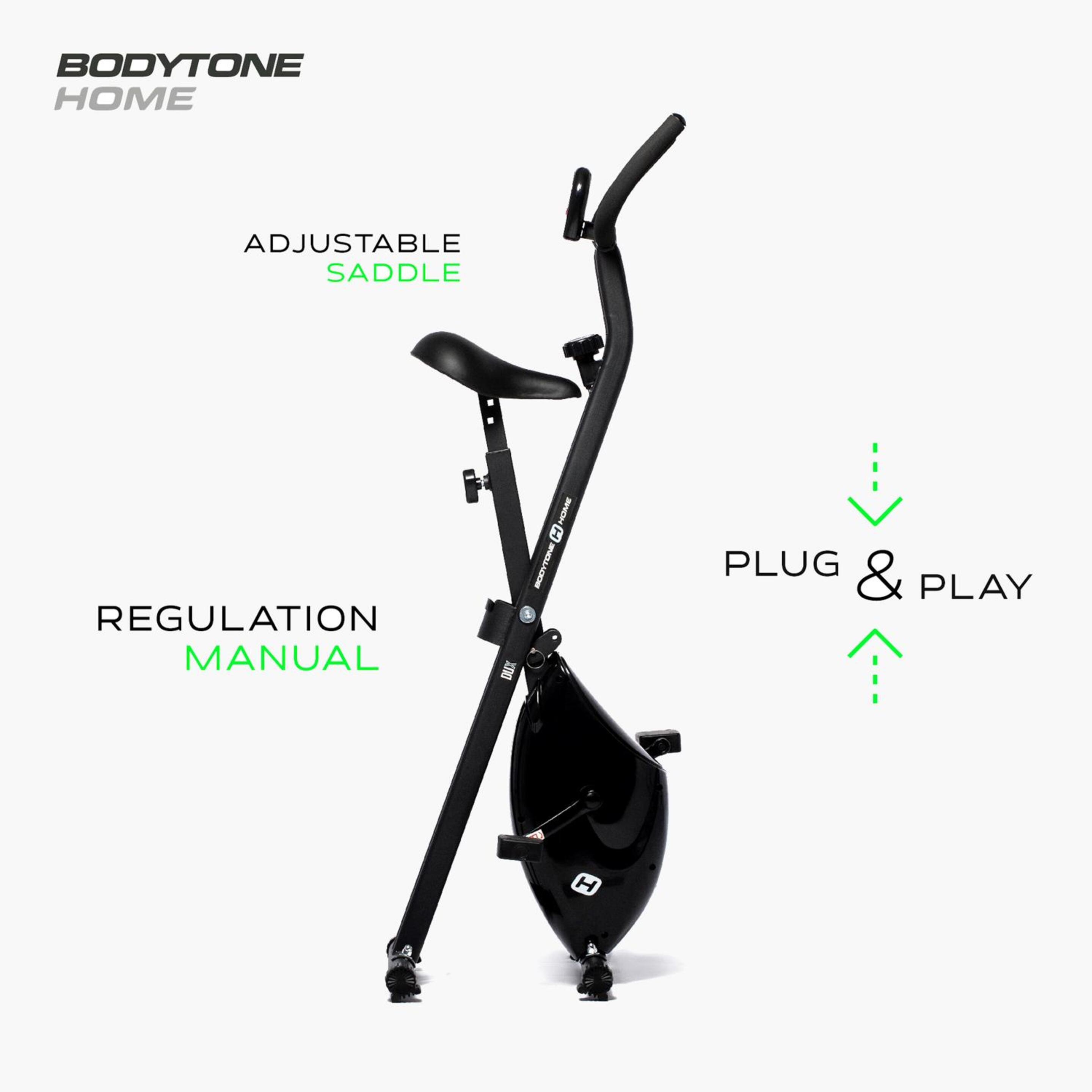 Bodytone DUX1 - Negro - Bicicleta Estática Plegable