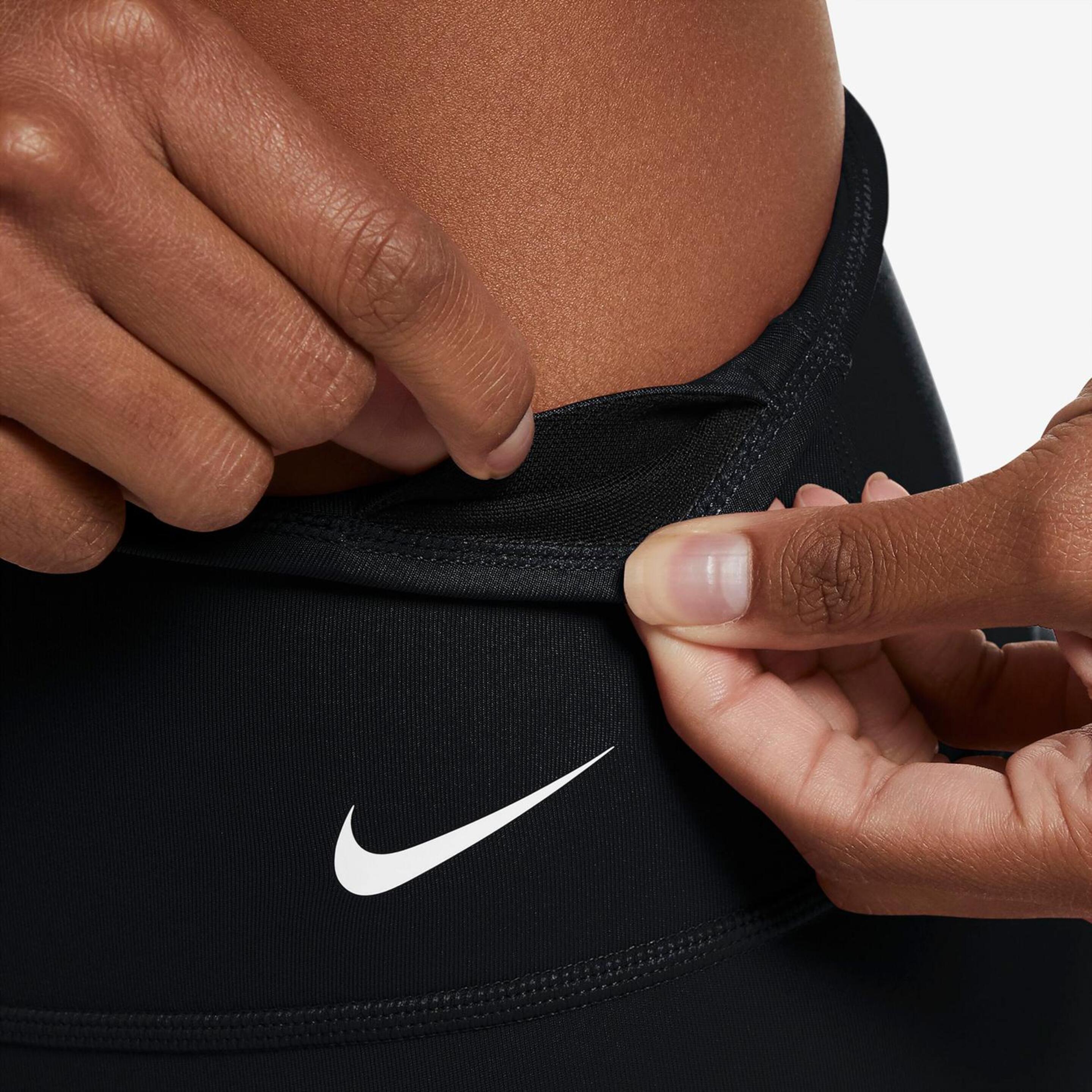Nike One Mid-Rise - Negro - Mallas Cortas Mujer